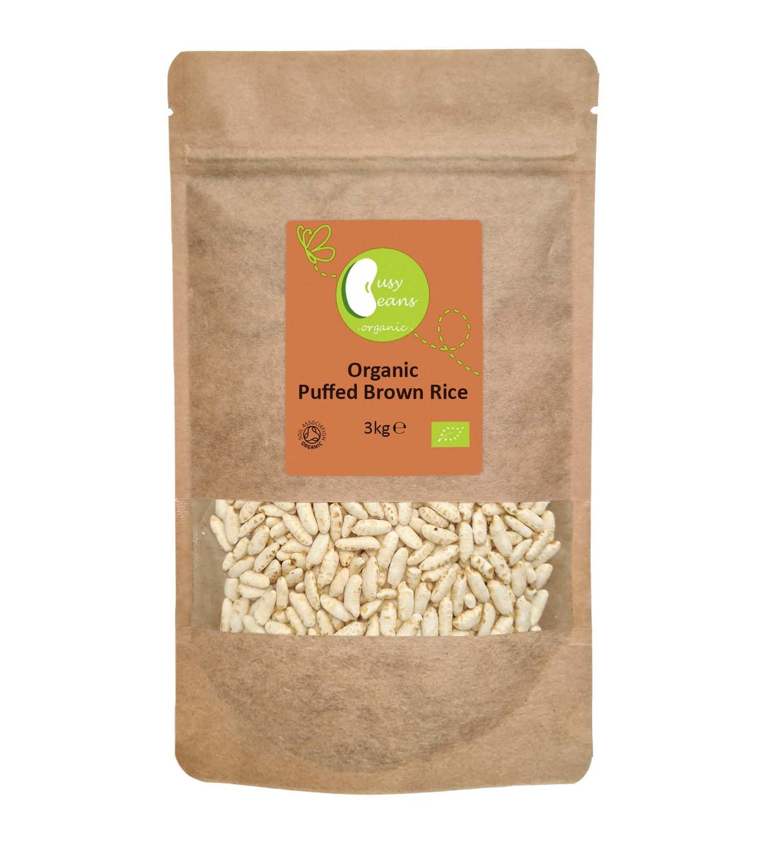 Organic Puffed Brown Rice | Certified Organic | by Busy Beans Organic (3kg) - Buy Online on SooperMarket.com