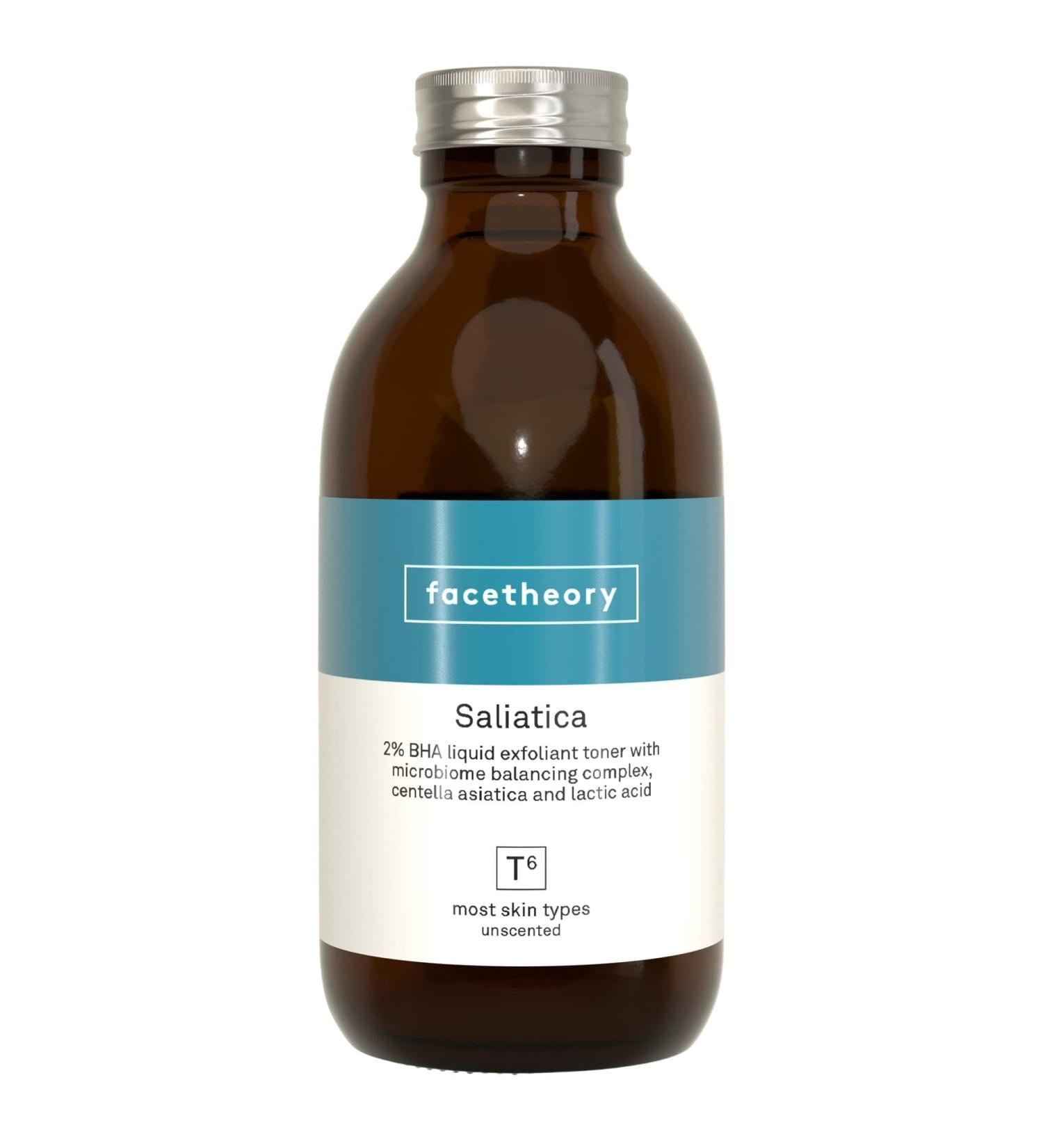 Facetheory Saliatica T6-2% Face Exfoliator Toner - BHA Blackhead Power Liquid for Pore Minimizing & Anti-Aging | Vegan & Cruelty-Free | 6.8 fl oz - International Shipping Available - Buy Online on SooperMarket.com