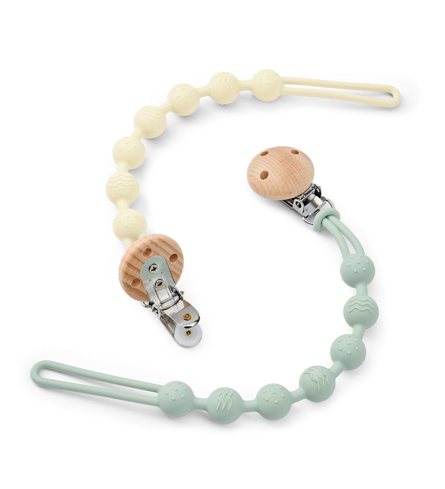 WeSweet BPA Free Silicone Pacifier Chain - Gift-Ready Baby Strap for Boys & Girls - Green & White - Buy Online on SooperMarket.com