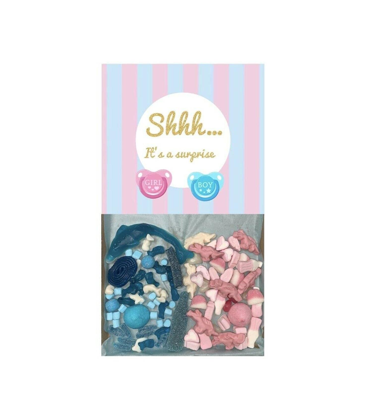 Baby Shower Pink & Blue Sweet Selection Box Sweet Hamper 300 g Baby Shower Gender Reveal present Pick n mix Sweet Candy - Buy Online on SooperMarket.com