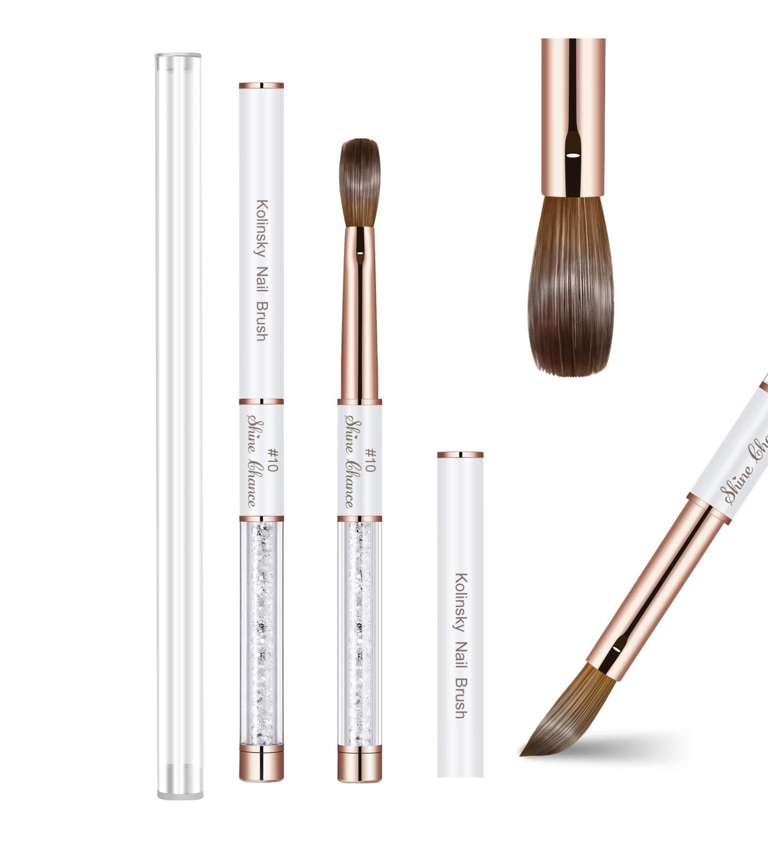Buy Acrylic Nail Brush Size 10 - 100% Real Kolinsky Nail Art Brush for Professional & DIY Use | Perfect for Acrylic Powder Application - Buy Online on SooperMarket.com