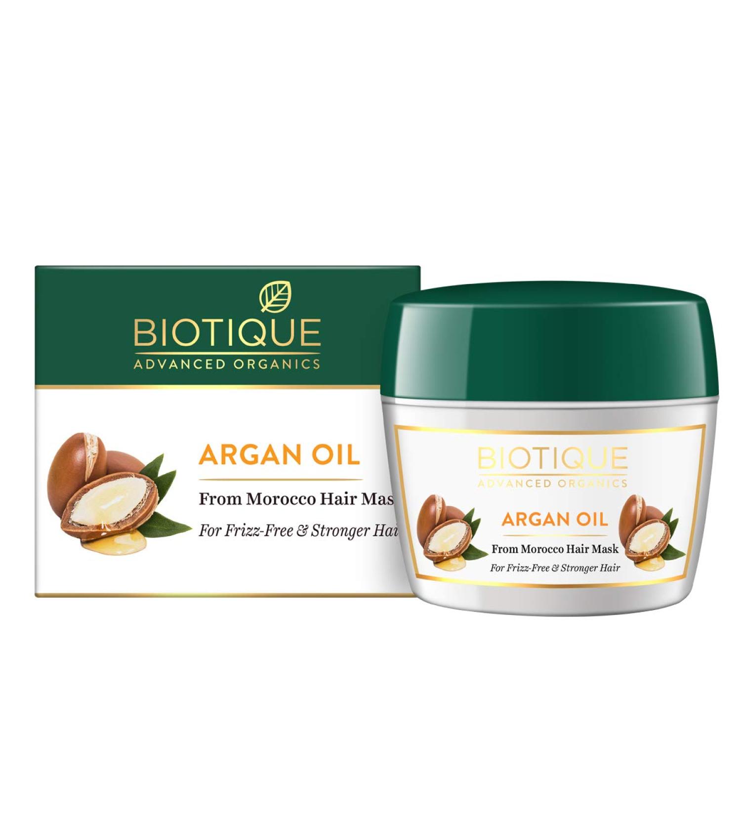 Biotique Argan Oil Hair Mask 175g - Frizz-Free & Stronger Hair | Moroccan Formula - Buy Online on SooperMarket.com