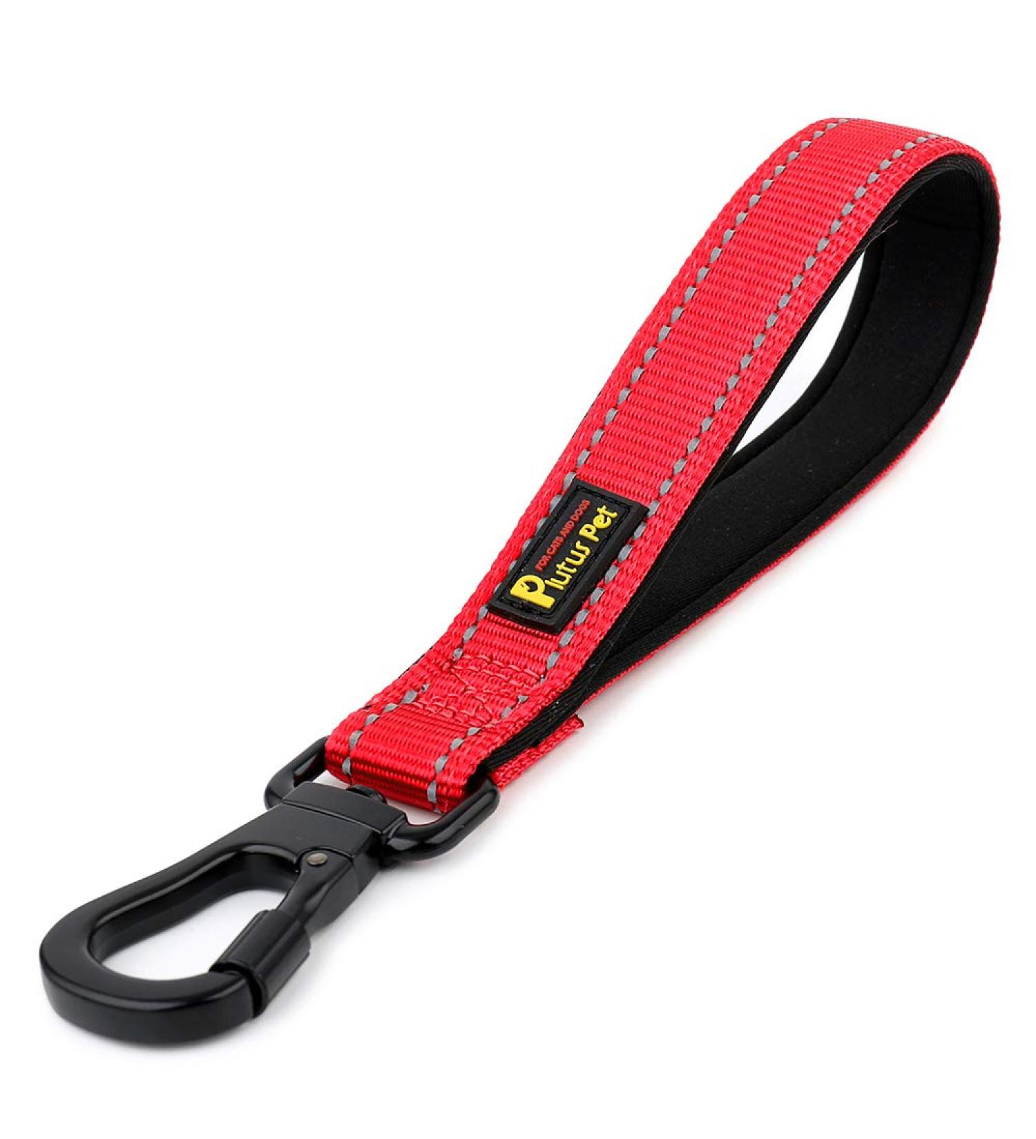 PLUTUS PET Strong Training Dog Lead with Rock Climing Carabiner Clip Relective Nylon Dog leash Padded Handle Training Lead for Large and Medium Dogs(25cm Red) 25 cm (Pack of 1) Red - Buy Online on SooperMarket.com