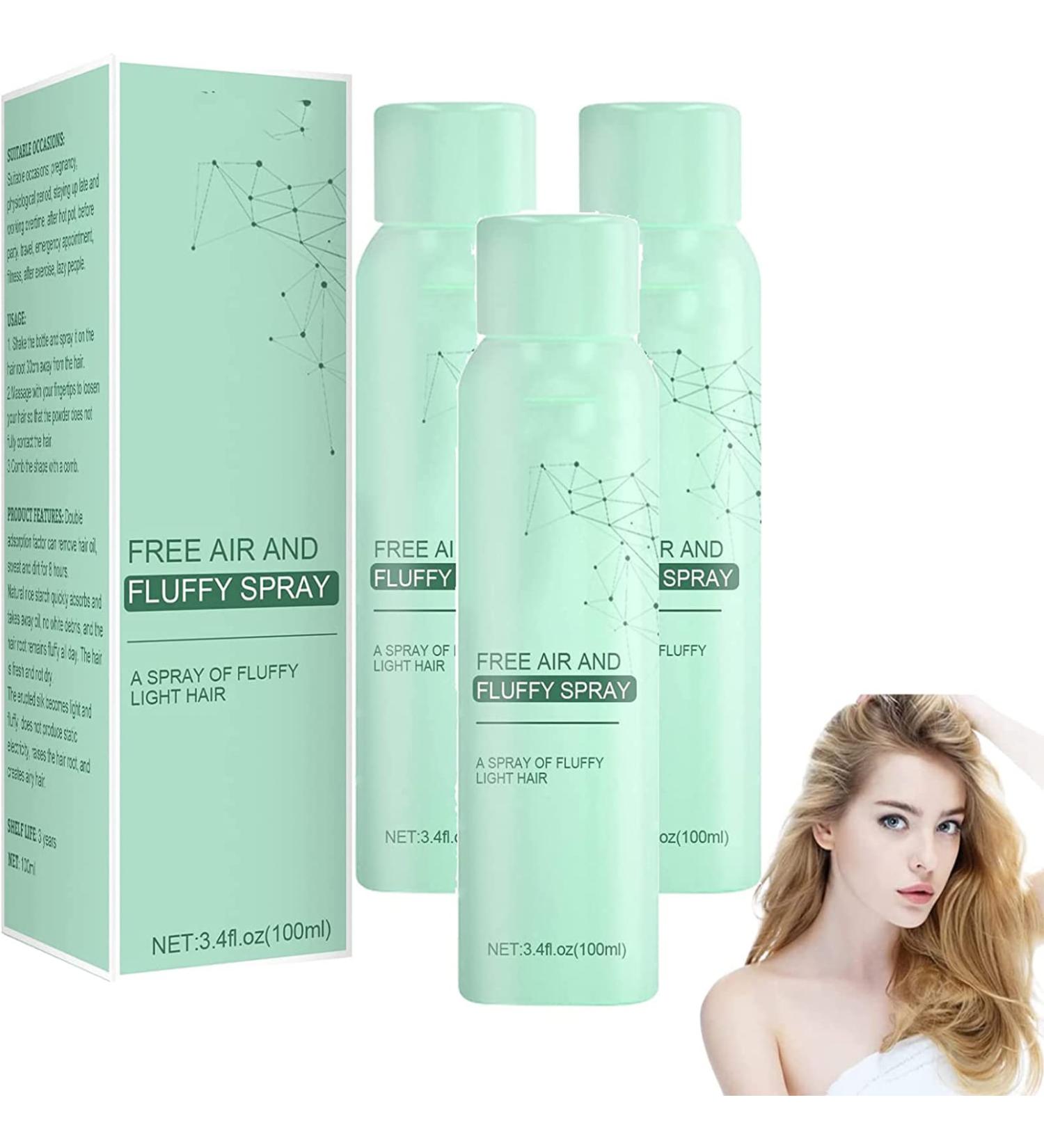 LONGLUAN Leave-in Dry Hair Spray (3Pcs) - Oil-control Fluffy Volume Hairspray 3.38 oz for All Hair Types - Buy Online on SooperMarket.com