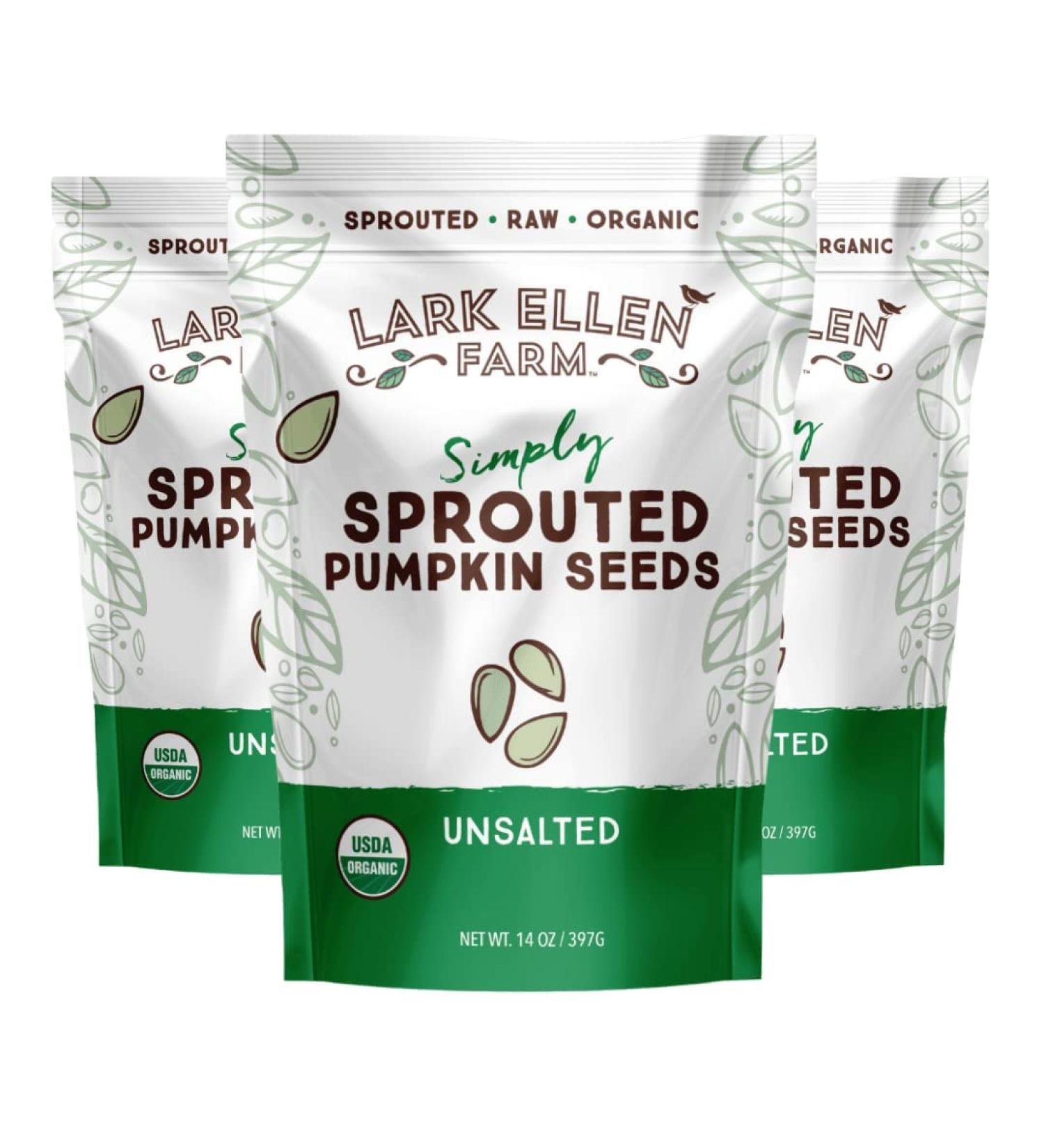Organic Sprouted Pumpkin Seeds 14oz (Pack of 3) - Vegan, Non-GMO, Gluten-Free, Paleo & Keto Friendly - Buy Online on SooperMarket.com