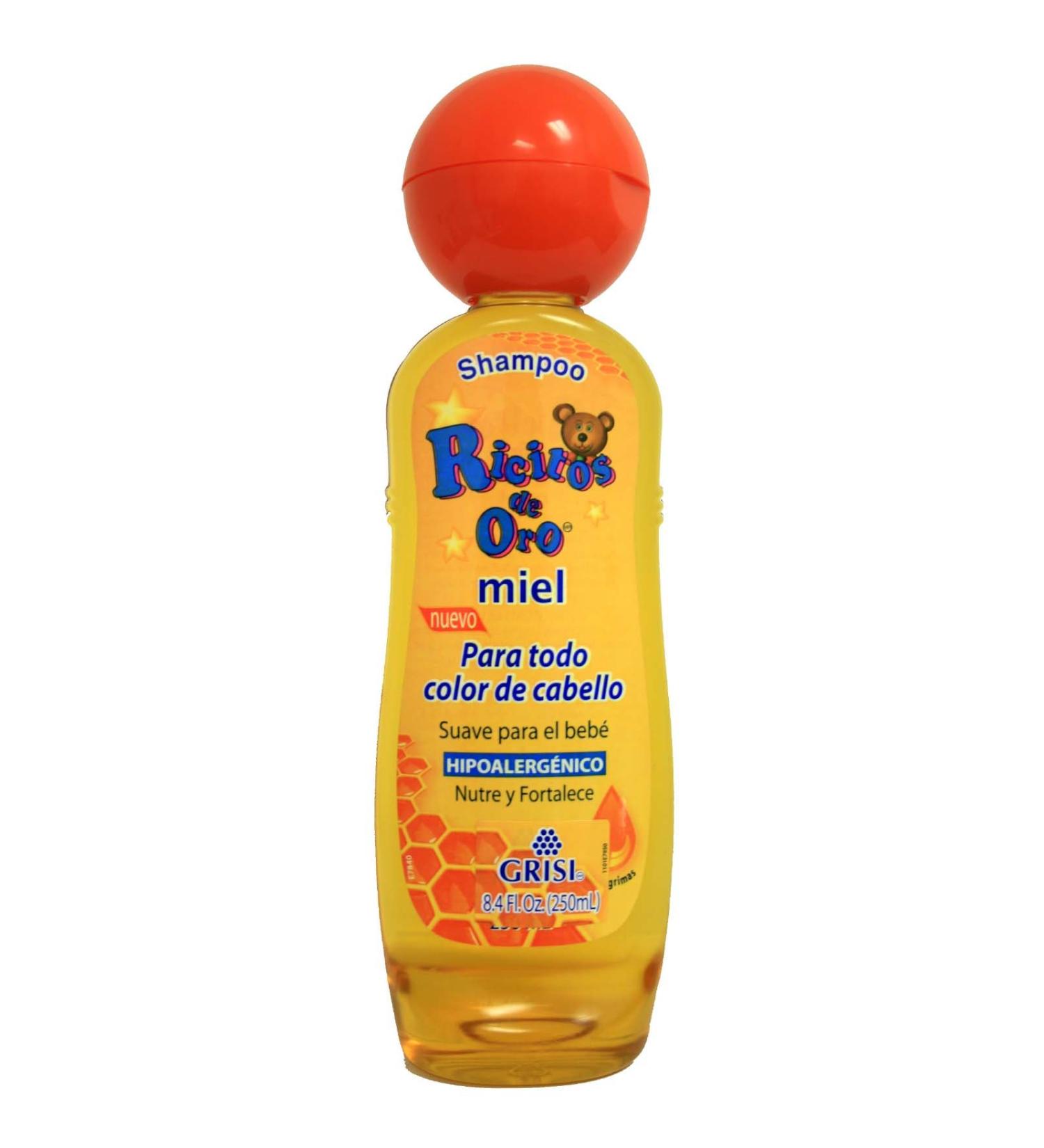 Honey Bee Ricitos de Oro Shampoo| Baby Shampoo with Pop-Up Rattle Cap, Paraben Free Product for Babys Delicate Hair 8.4 Fl Ounces