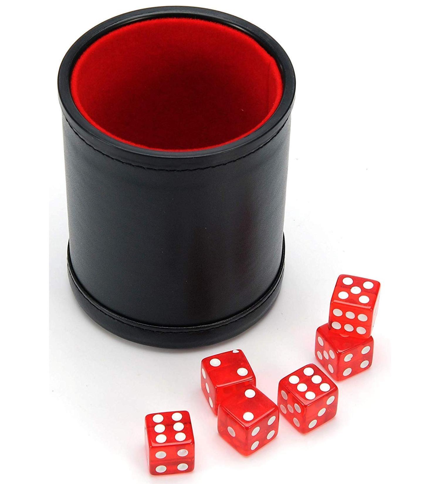 Harbor Loot Red Dice Shaker Cup with Matching Set of 6 Translucent Dice - Buy Online on SooperMarket.com