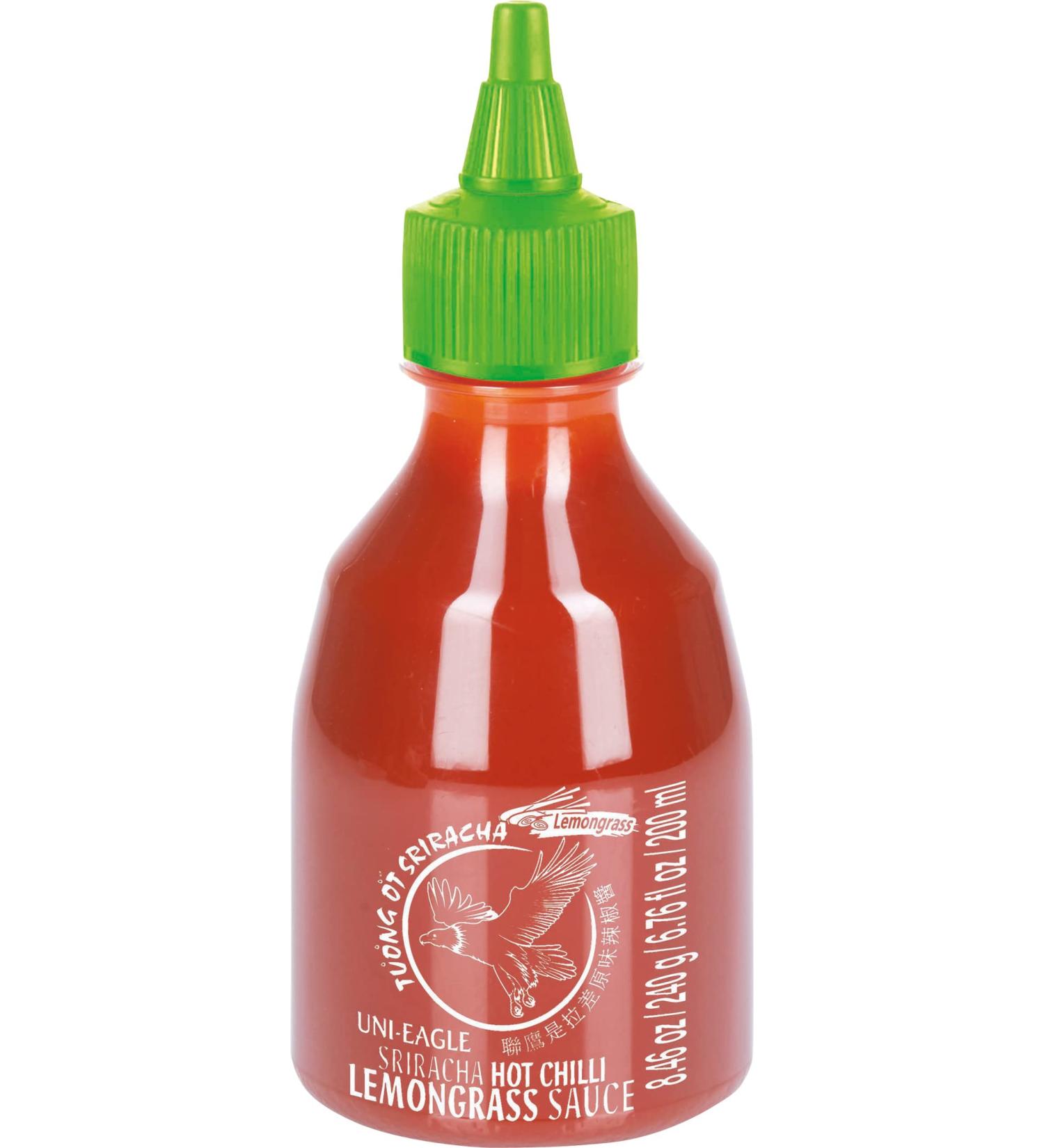 Uni-Eagle Chili Sauce Sriracha hot with lemongrass Hot sauce with chilies and lemongrass 1 x 240 g hot lemongrass