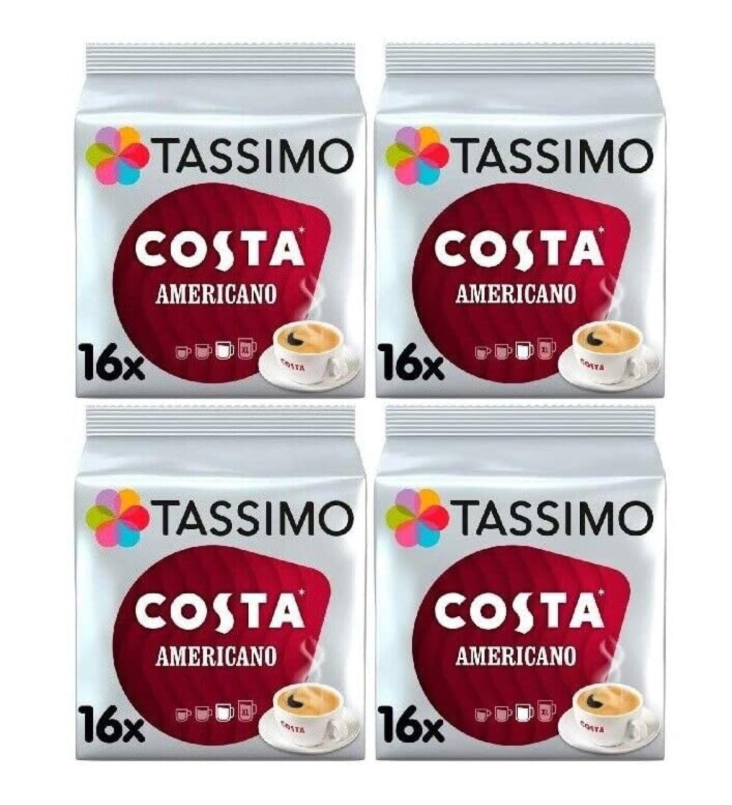 Tassimo Compatible Costa Americano Coffee Pods 16 discs - (Pack of 4 Total 64 discs 64 Drinks) - Buy Online on SooperMarket.com