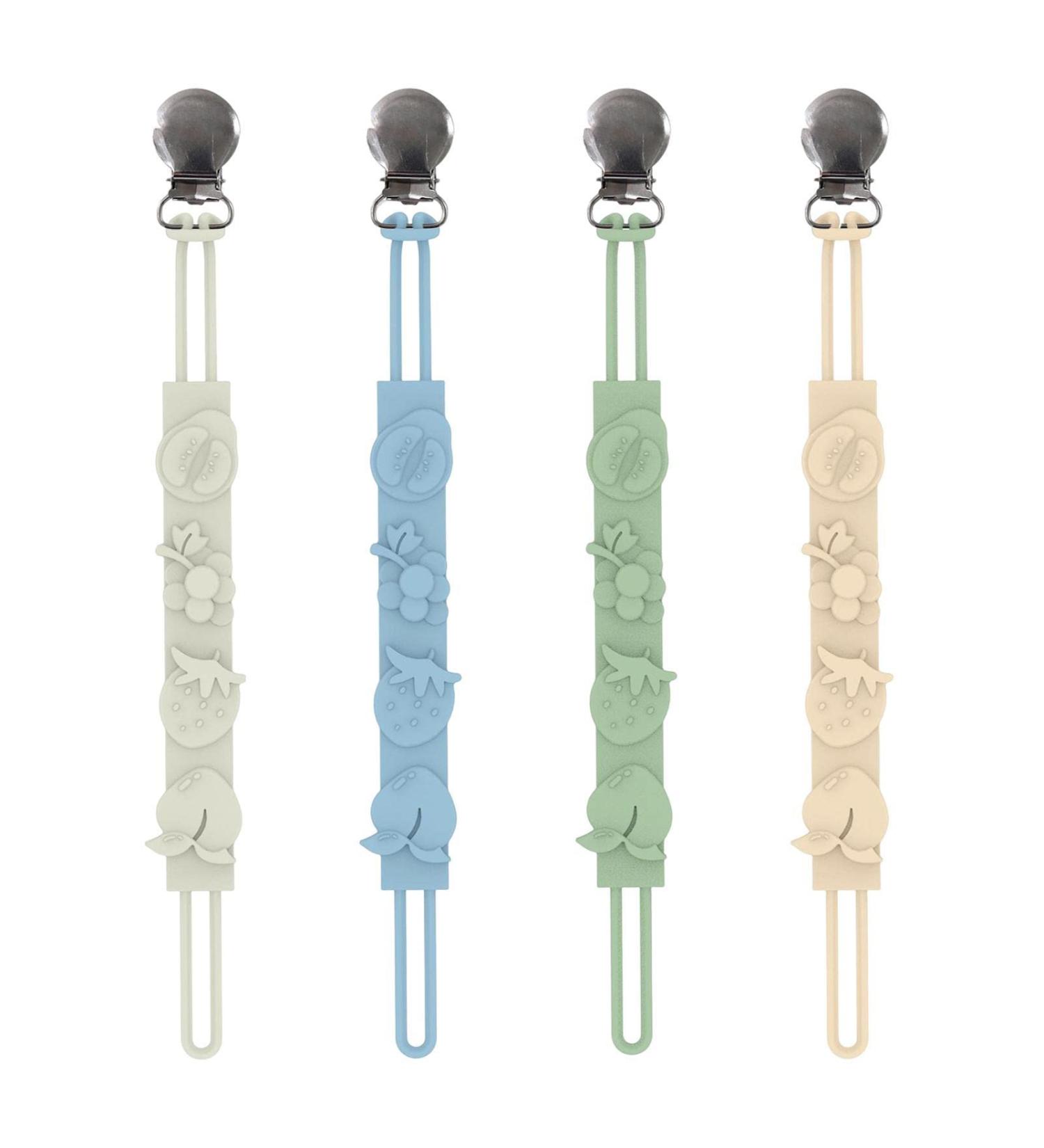 BAOK Baby Pacifier Holder - 4 PCS Stainless Steel Anti-Drop Chains Silicone Accessories for Hospitals | Shop Now - Buy Online on SooperMarket.com