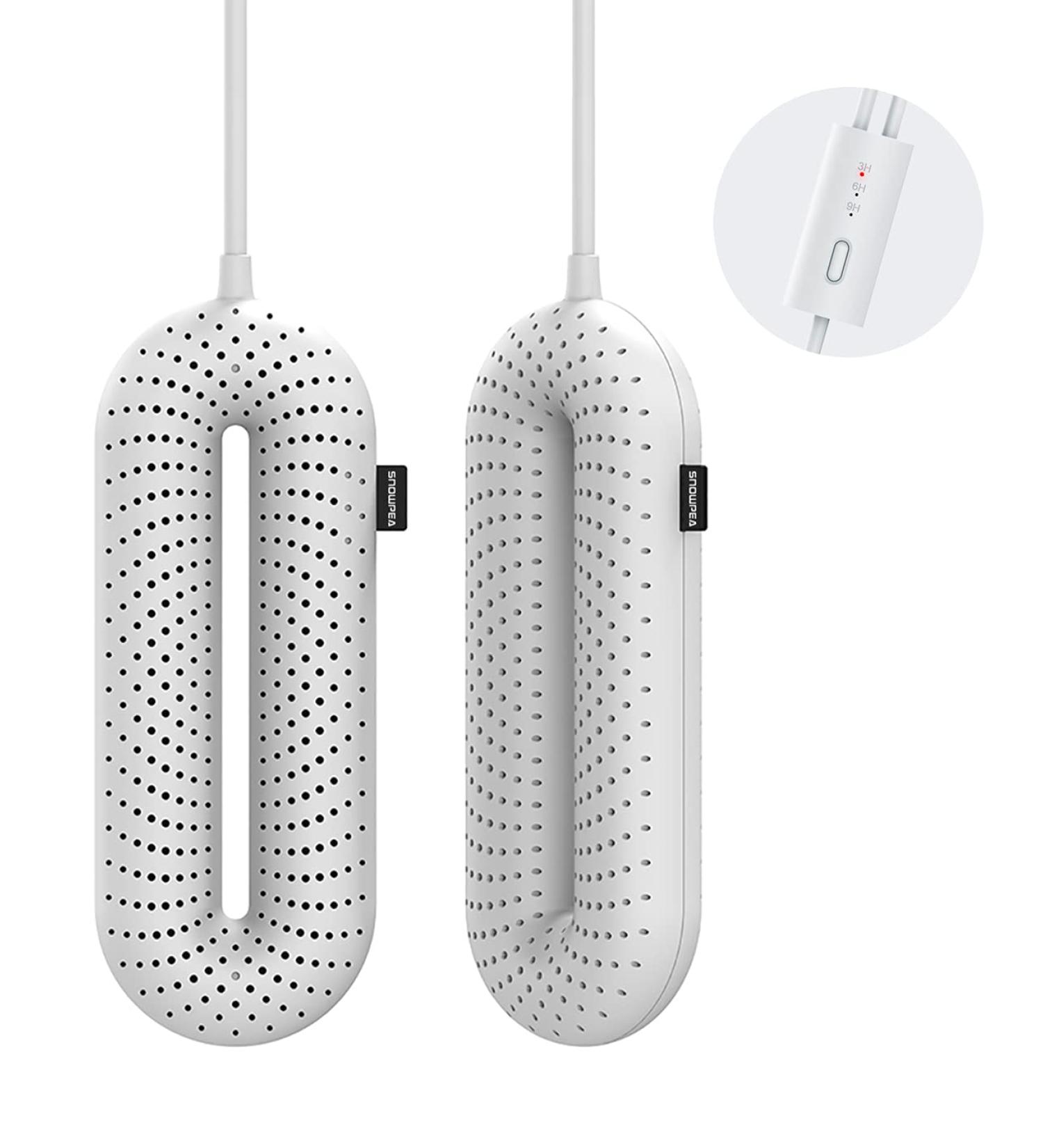 Snowpea Electric Shoe Dryer & Warmer | Eliminate Odor & Dry Shoes | 3/6/9 Hours Timer | Auto Shut Off | Standard UK Plug | Regular-White - Buy Online on SooperMarket.com