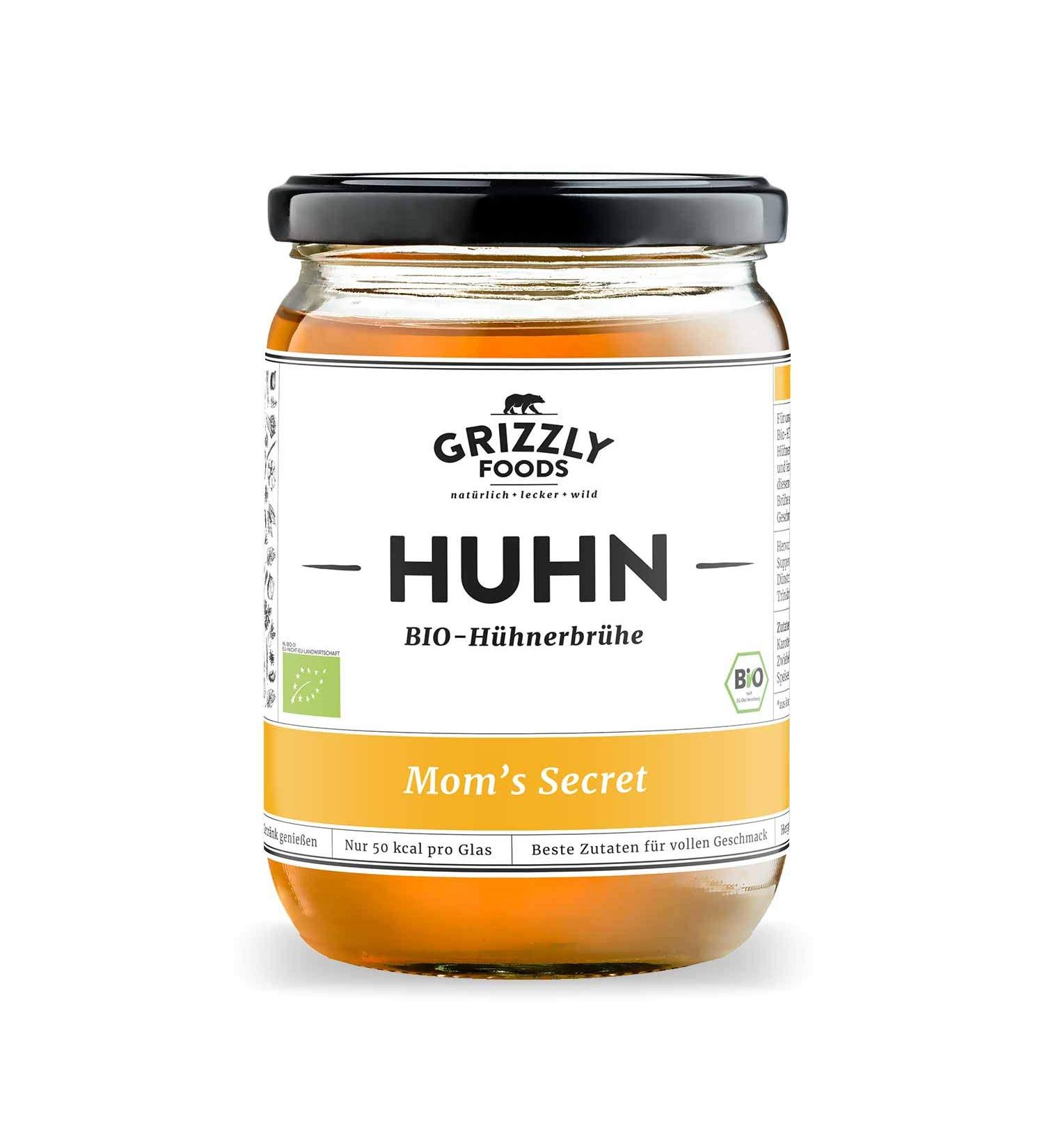 Mom's Secret Chicken Bone Broth (6x500ml) - Nutrient-Rich Long Cooked Biological Chicken Broth for Healthy Living - Buy Online on SooperMarket.com