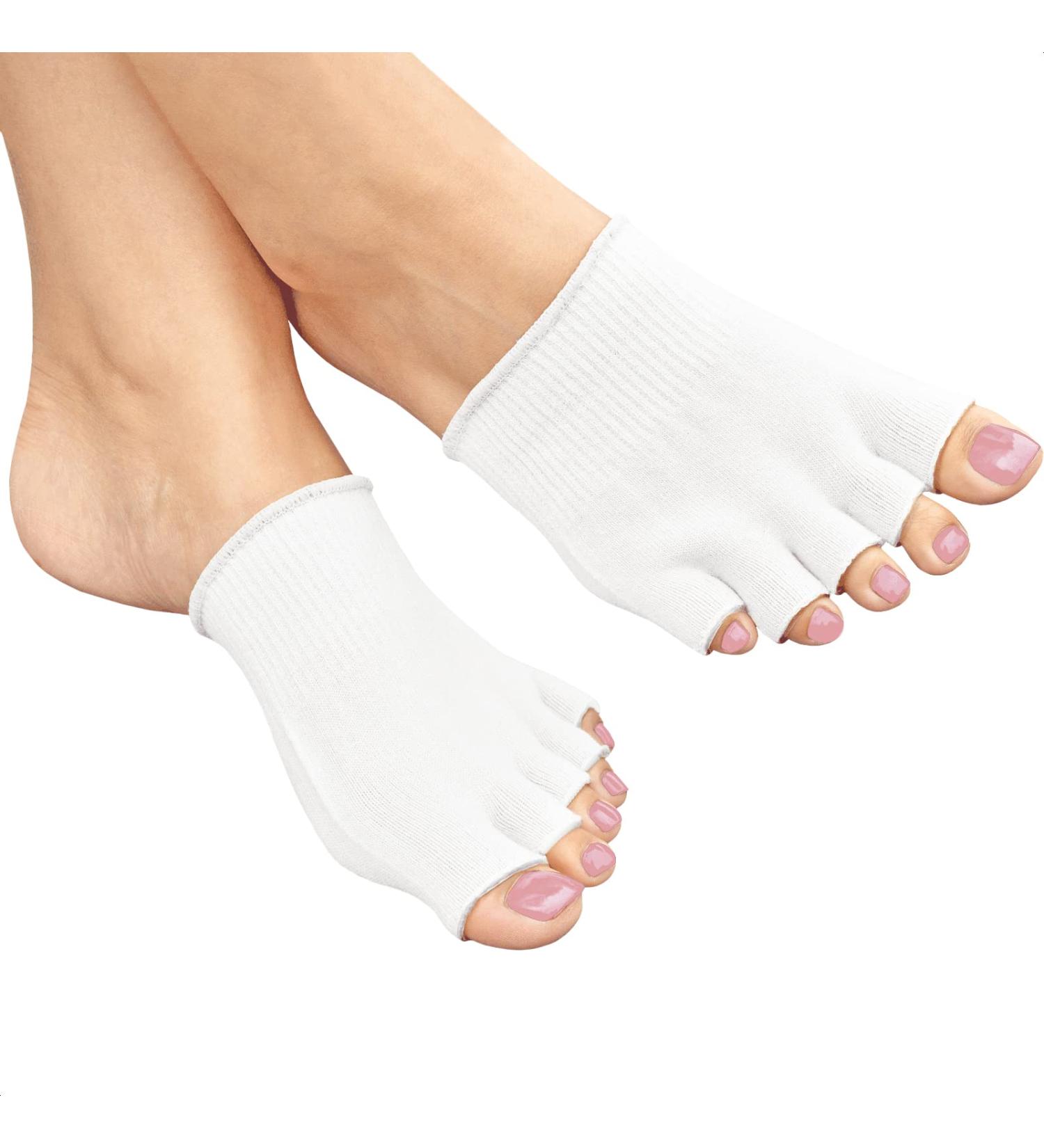 Women's Gel Toe Separator Socks - 1 Pair Large Gel Toe Separators for Pedicure - Compression Socks with Gel for Toe Care - Open Toe Half Socks for Joyful Feet - Buy Online on SooperMarket.com