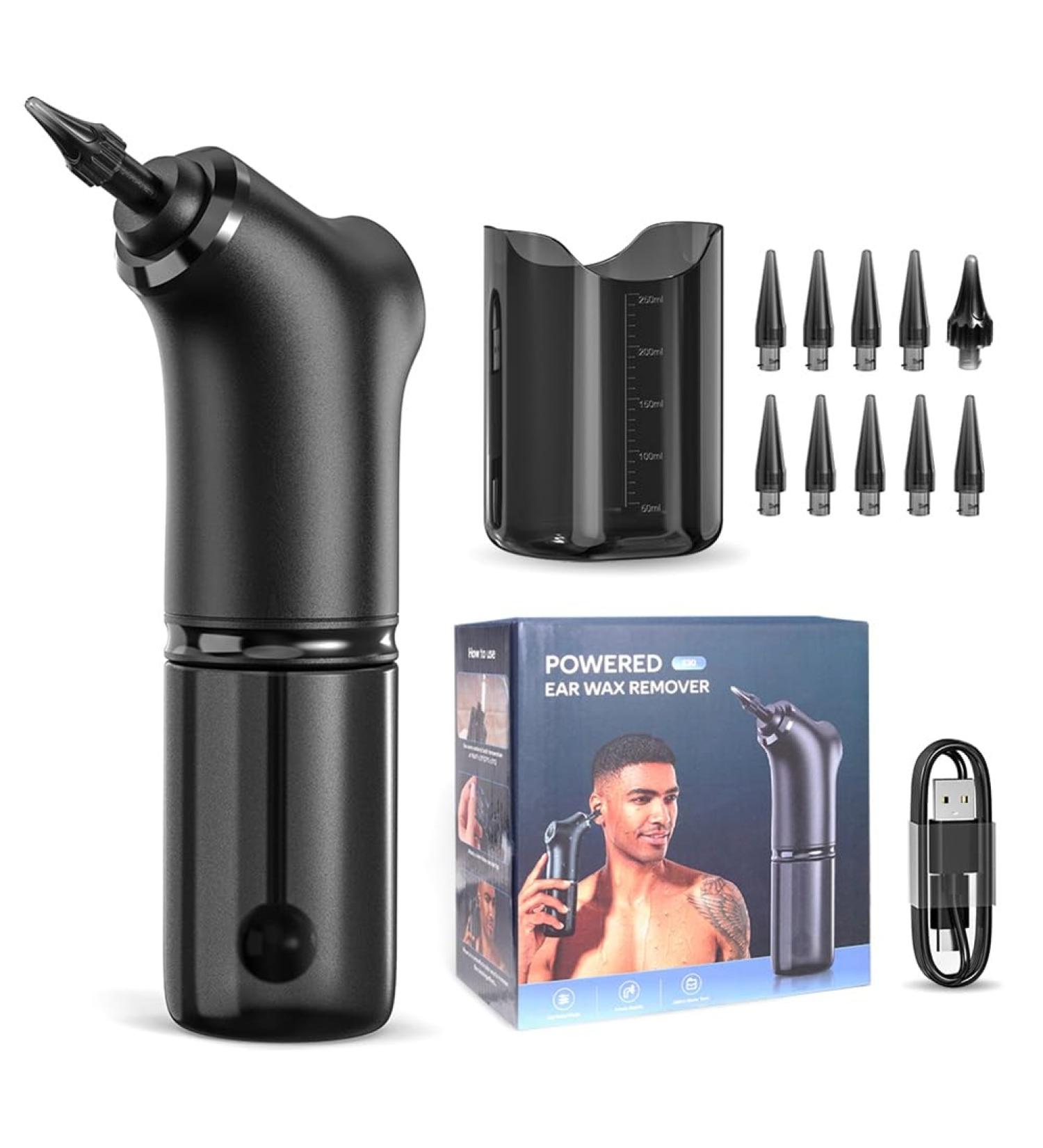 Mootlry Electric Ear Removal Kit Powered Ear Cleaning Kit Ear Cleaning Kit with 4 Pressure Ear Removal Tool for Adults Black - Buy Online on SooperMarket.com