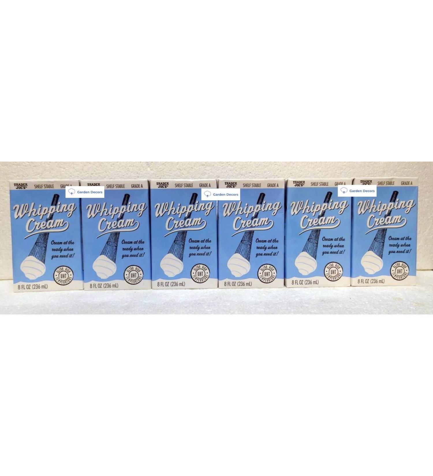 Trader Joes Shelf Stable Grade A Whipping Cream 8fl oz 236ml (Six Boxes)