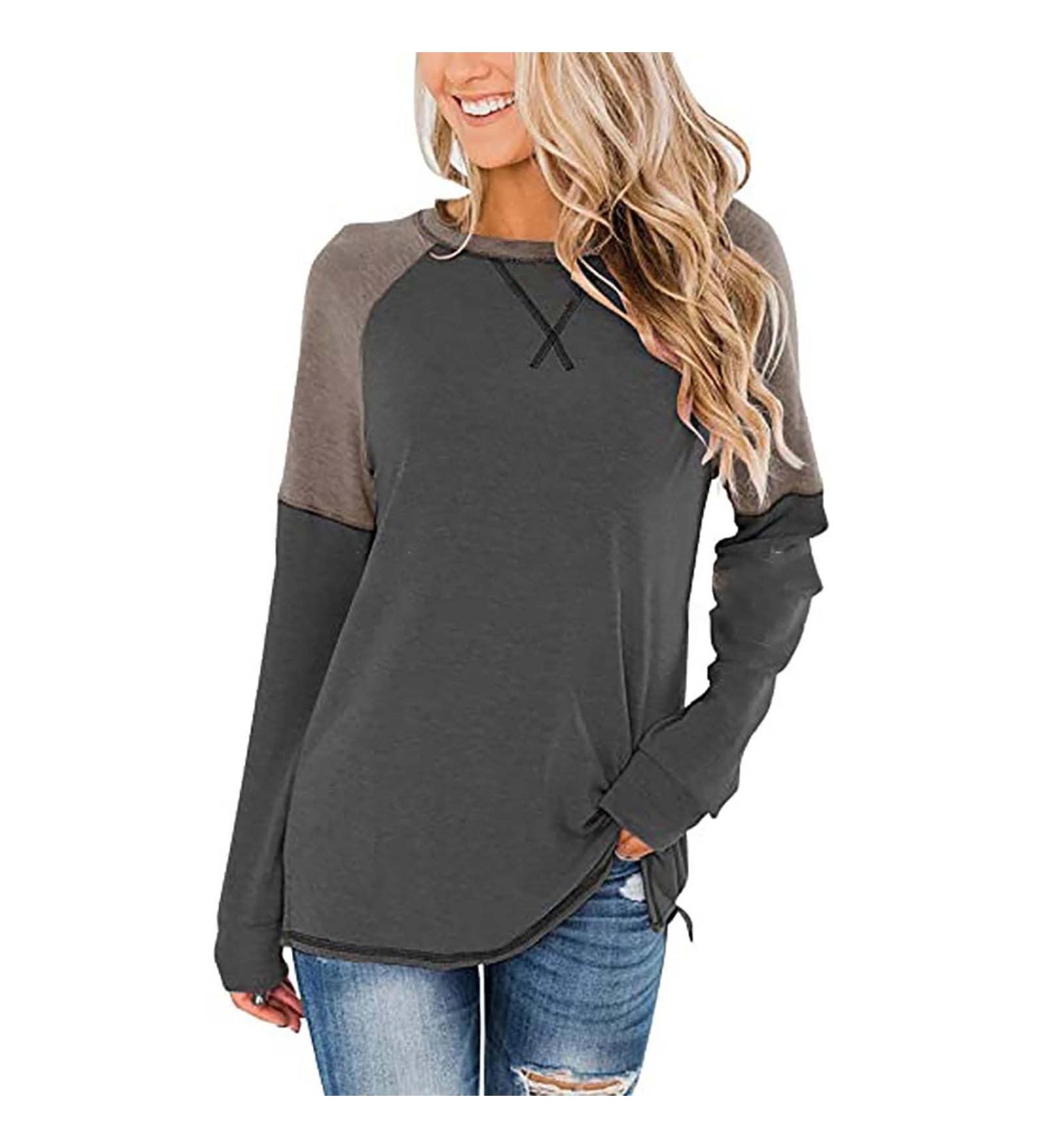 Shop CreoQIJI Women's Crochet Sweater - Winter Round Blouse Casual Top & Maternity Wear in Dark Gray XXL - Buy Online on SooperMarket.com
