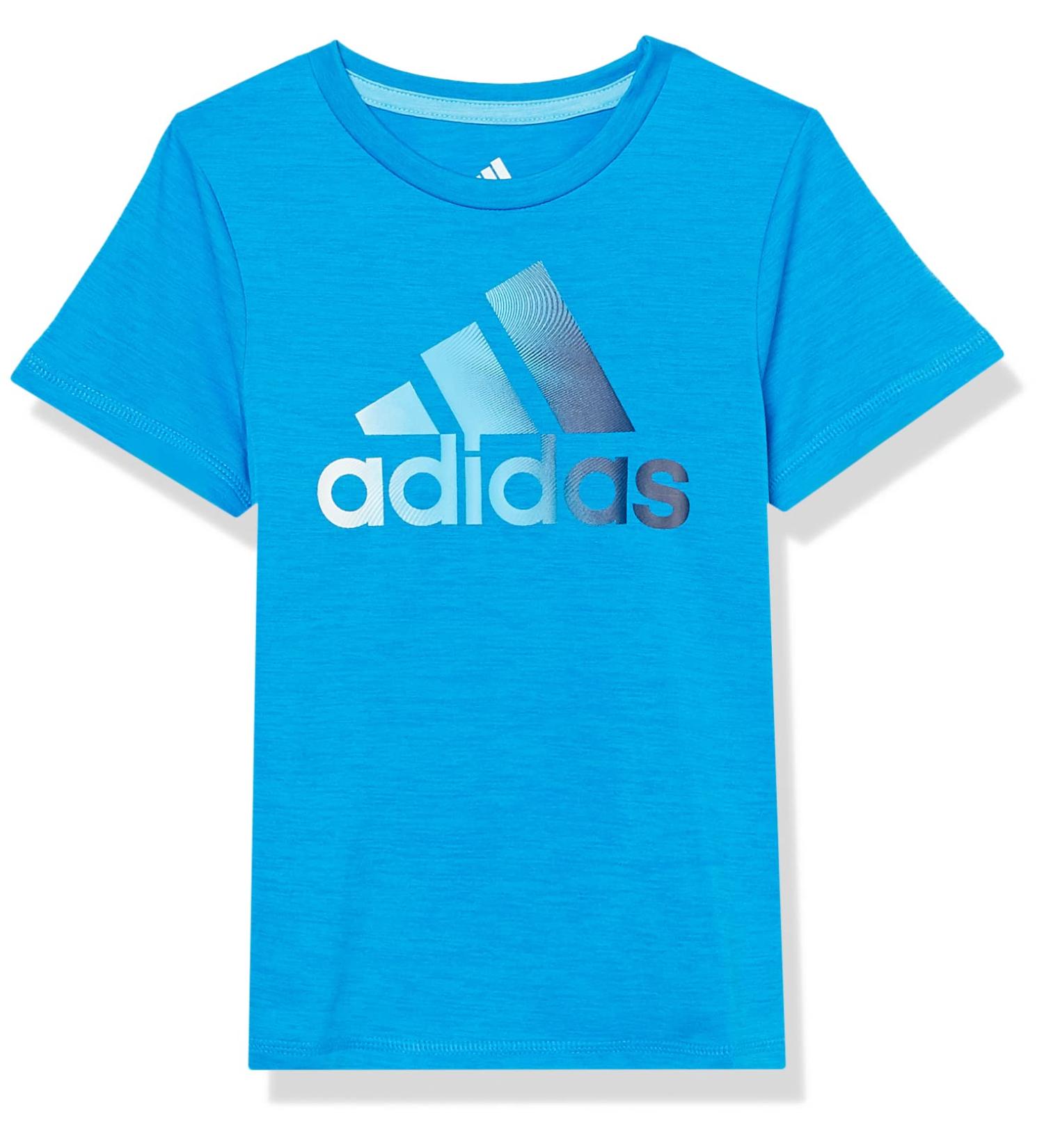 adidas Boys' Blue Rush Heather Tee | Short Sleeve Aeroready Feel Free Bos - Buy Online on SooperMarket.com