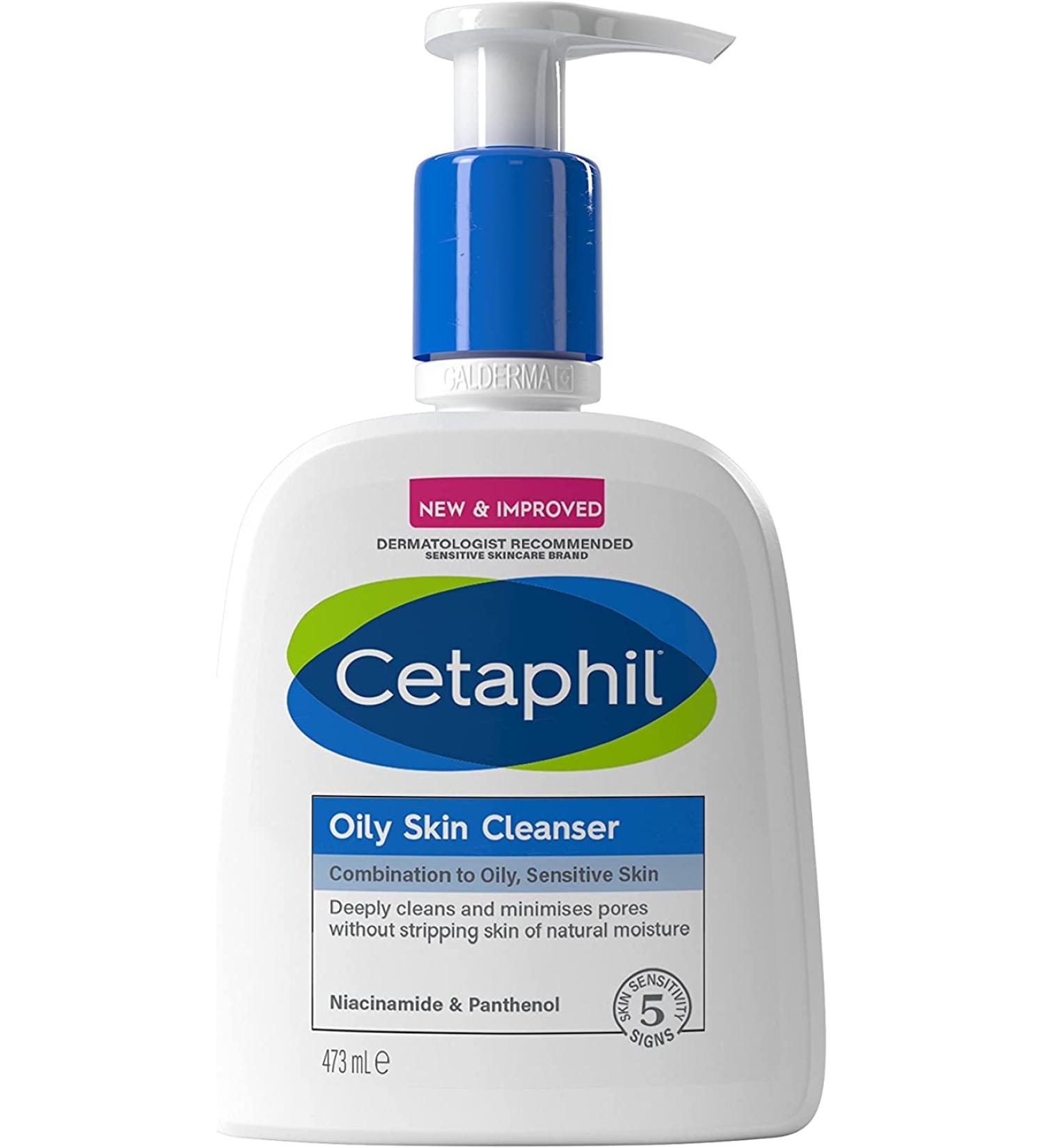 Cetaphil Oily Skin Cleanser 473ml with Niacinamide - For Combination to Oily Sensitive Skin - Buy Online on SooperMarket.com