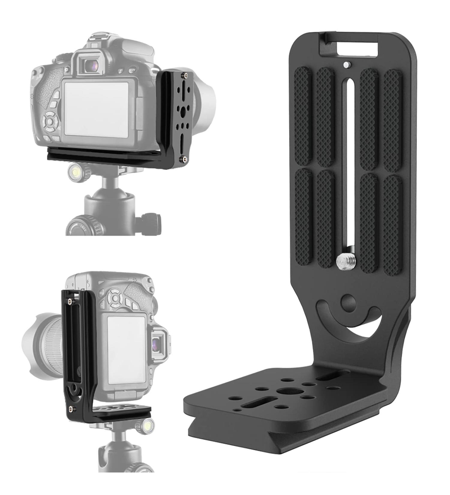 DSLR Camera L Bracket Quick Release Plate | Compatible with Canon Nikon Sony DJI | Vertical Horizontal Switching | Tripod Monopod Stabilizer Plate - Buy Online on SooperMarket.com