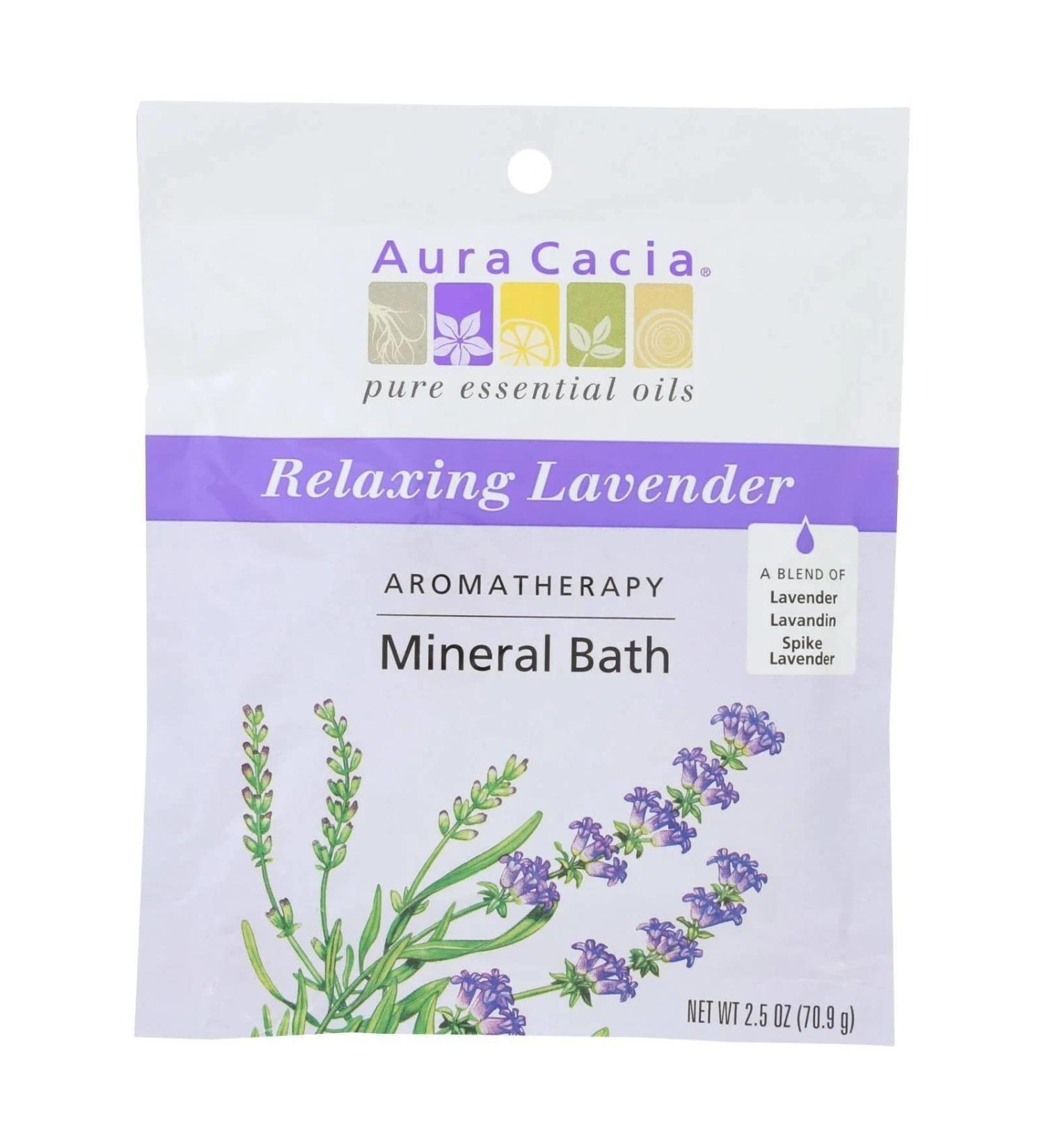 Aura Cacia Lavender Mineral Bath - 2.5 oz | Soothing Aromatherapy Formula - Buy Online on SooperMarket.com