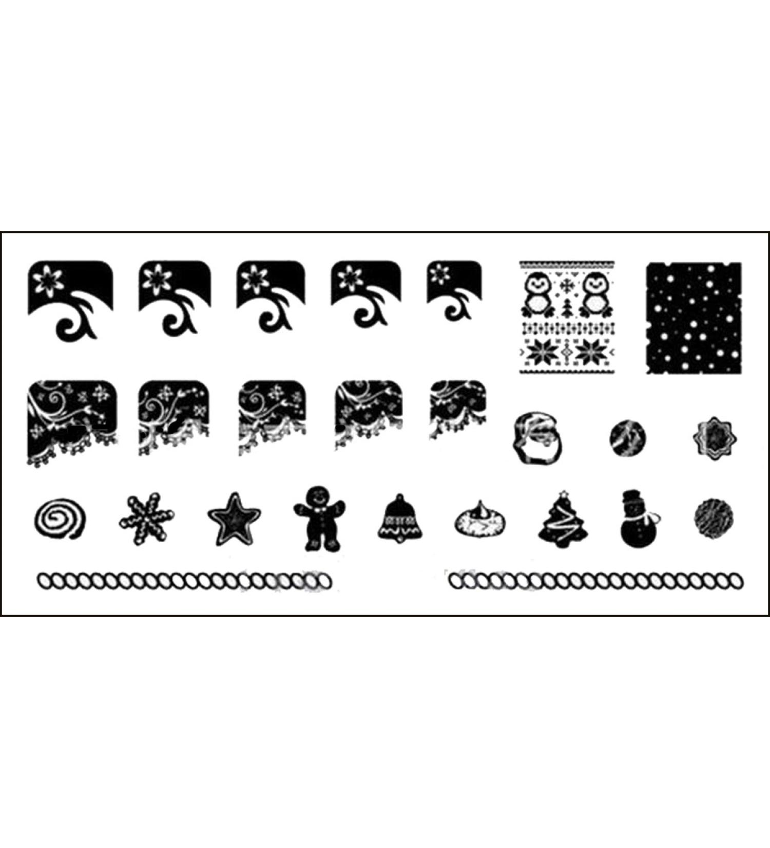 Stamping stencil plate Christmas X-mas frost flower Santa Claus XLR18 nail art nail design