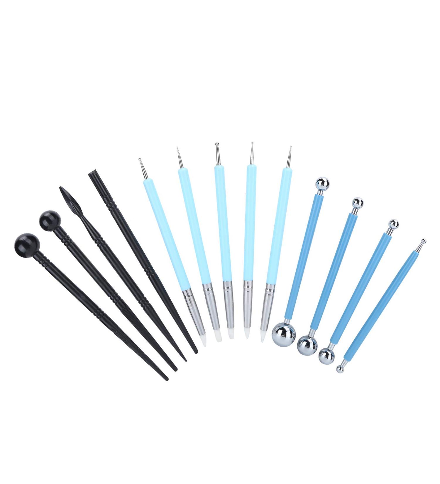 13 PCS Carving Modeling Clay Sculpting Tools Set - Premium Dotting Tools for Art Embossing & Nail Design - International Shipping Available - Buy Online on SooperMarket.com
