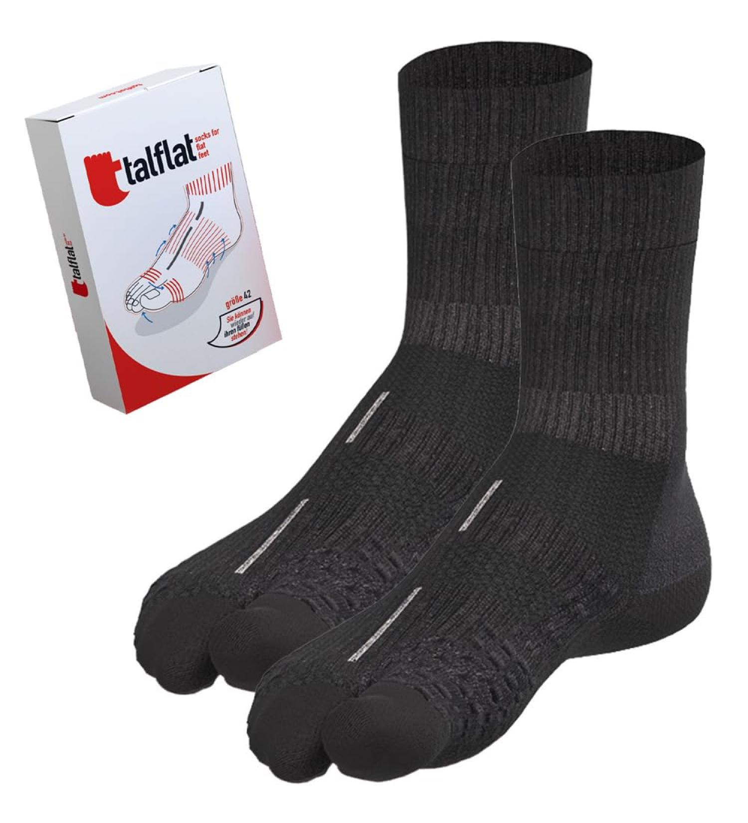 Inook Talflat Correction Socks for Foot Pain Relief - Flat Feet Fallen Arches & Hallux Valgus - kotex Splint 40 Black | International Shipping - Buy Online on SooperMarket.com