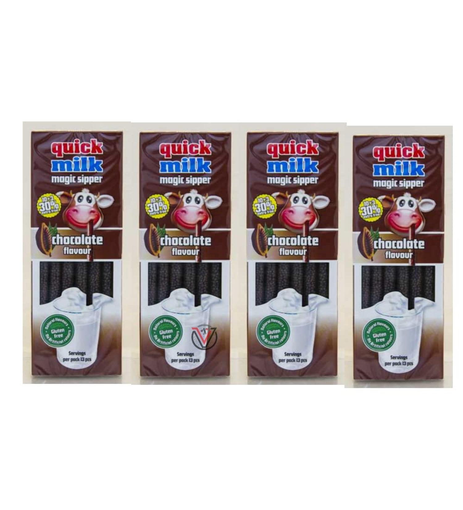 04 x Quick Milk Magic Sipper Choc Straws - Chocolate Flavour - Buy Online on SooperMarket.com