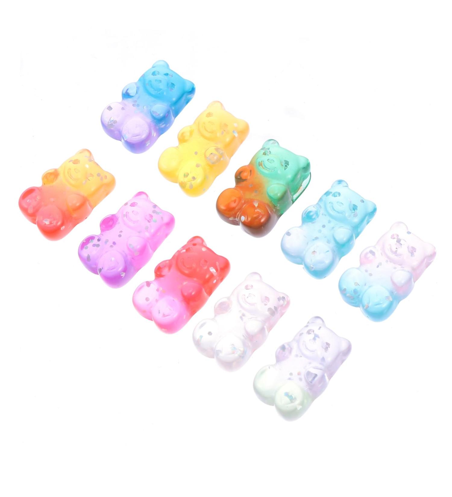 STOBOK Sequins 50pcs Head Headdress Bear Charms Earrings Hair Clips Diy Resin Gradient Ties Headwear Accessories Sequin - Buy Online on SooperMarket.com