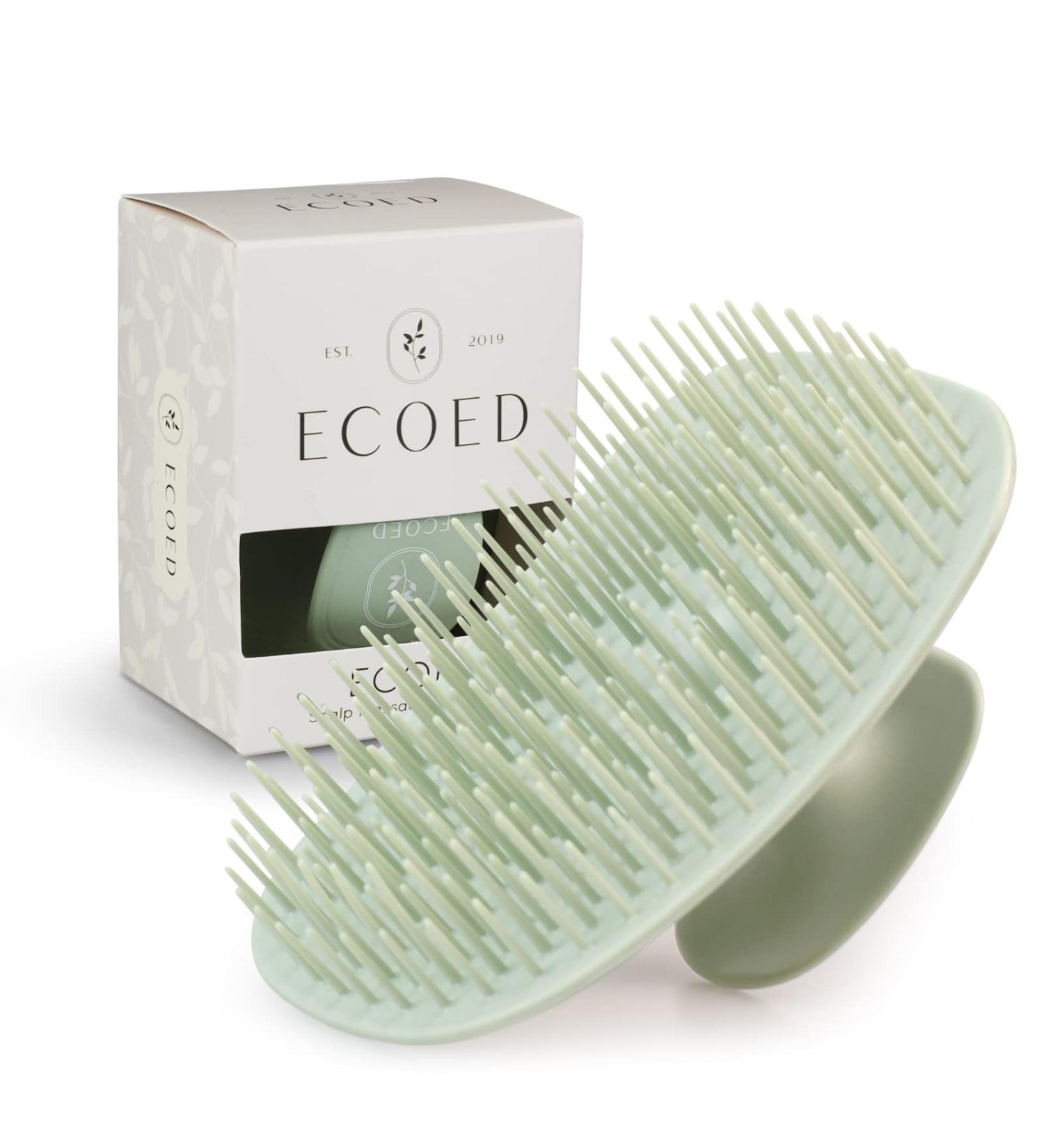 ecoed Scalp Massager Shampoo Brush - Dandruff Removal & Scalp Care - Wet/Dry Detangler for Men & Women - Short/Medium Hair - Green - Buy Online on SooperMarket.com
