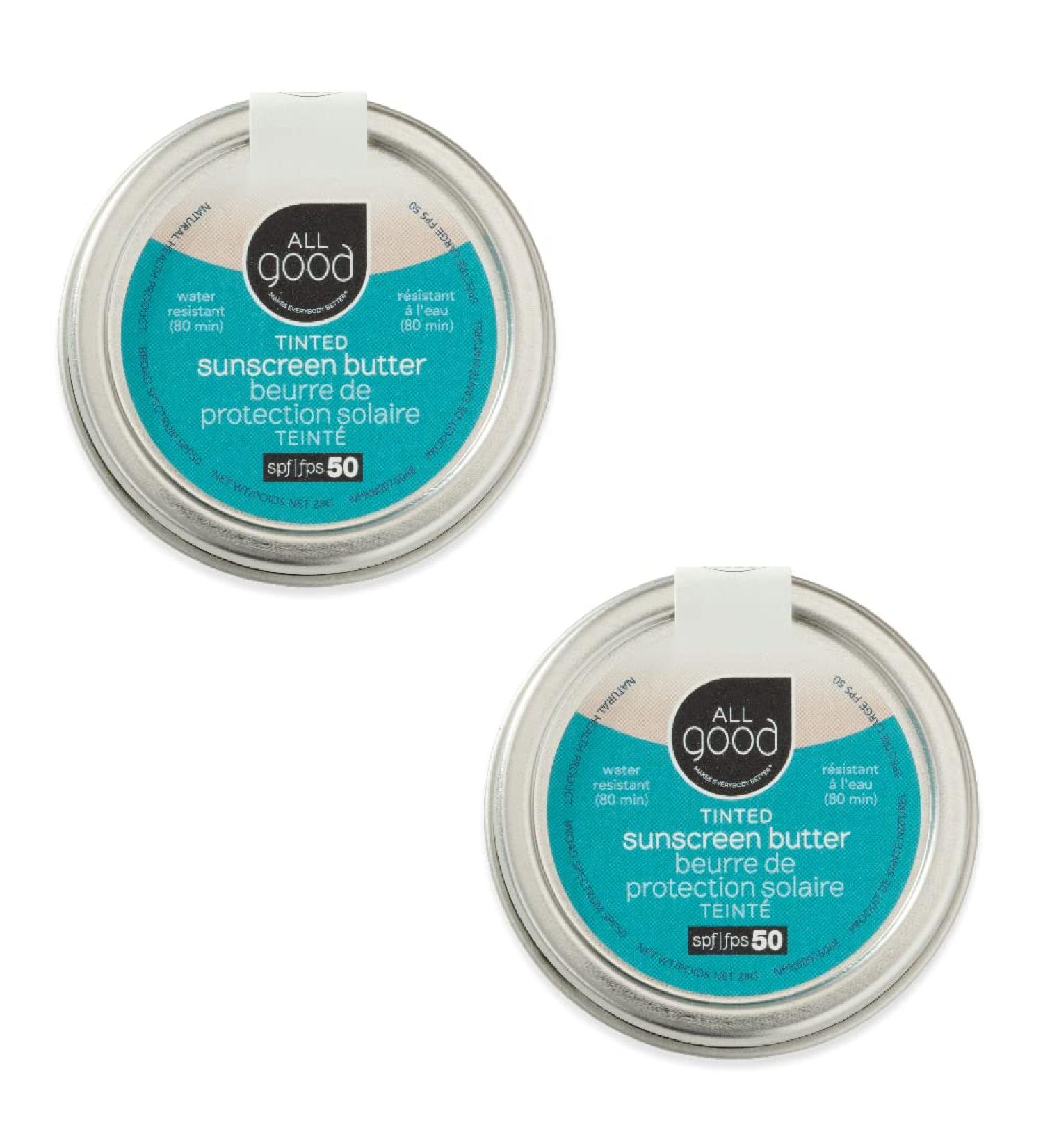 All Good Tinted Mineral Sunscreen Butter SPF 50 - Face, Nose, Ears - 2-Pack - Buy Online on SooperMarket.com
