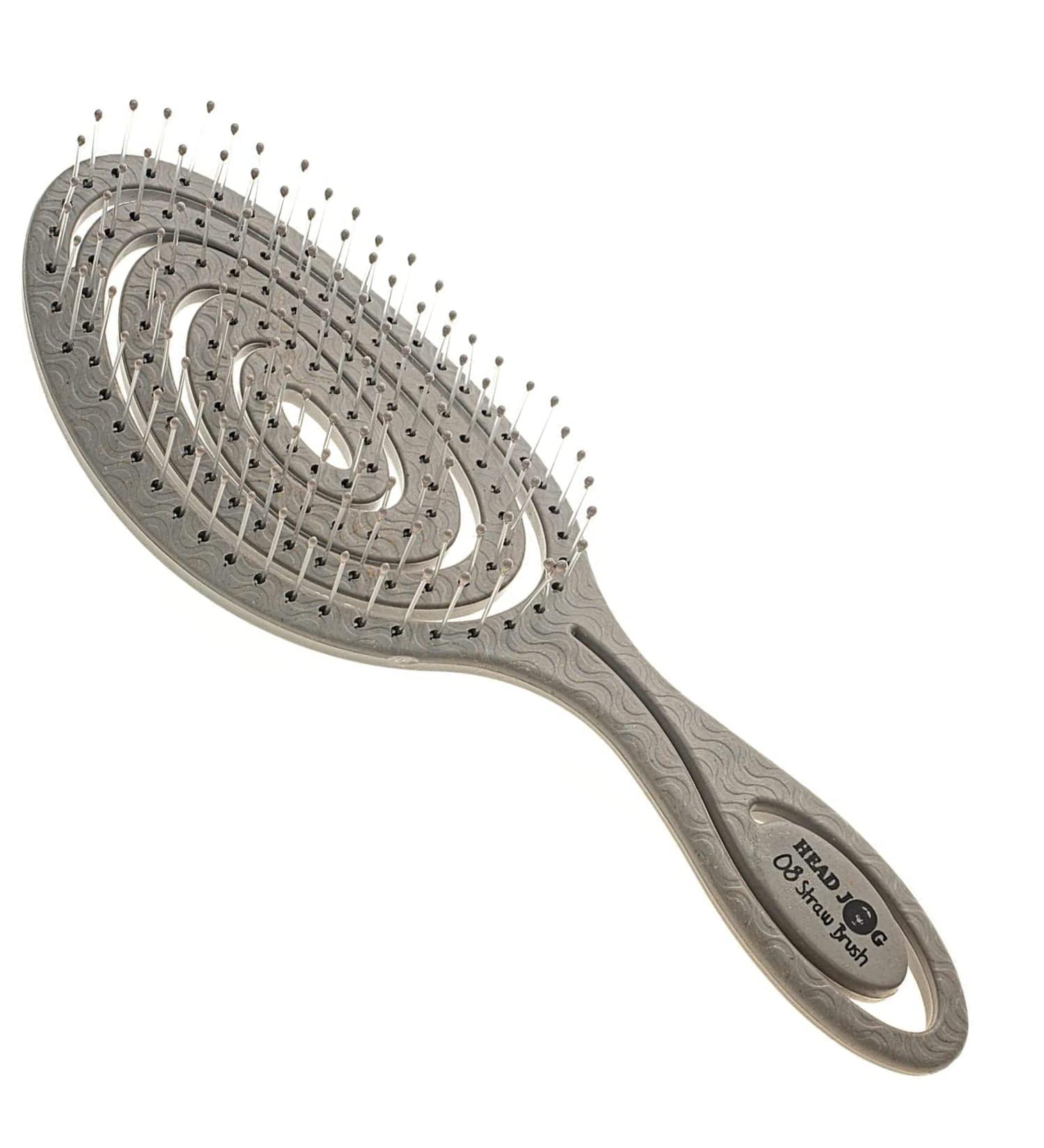 Head Jog 08 Flexible Soft Pin Paddle Brush - Monochrome Collection Silver - Buy Online on SooperMarket.com