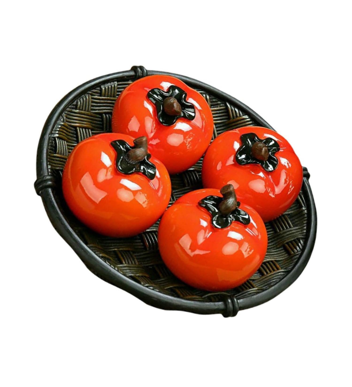 Cabilock 1 Set Tea Pet Persimmon Resin Persimmon Ornaments Resin Ornaments Toy Artificial Decorations - Buy Online on SooperMarket.com