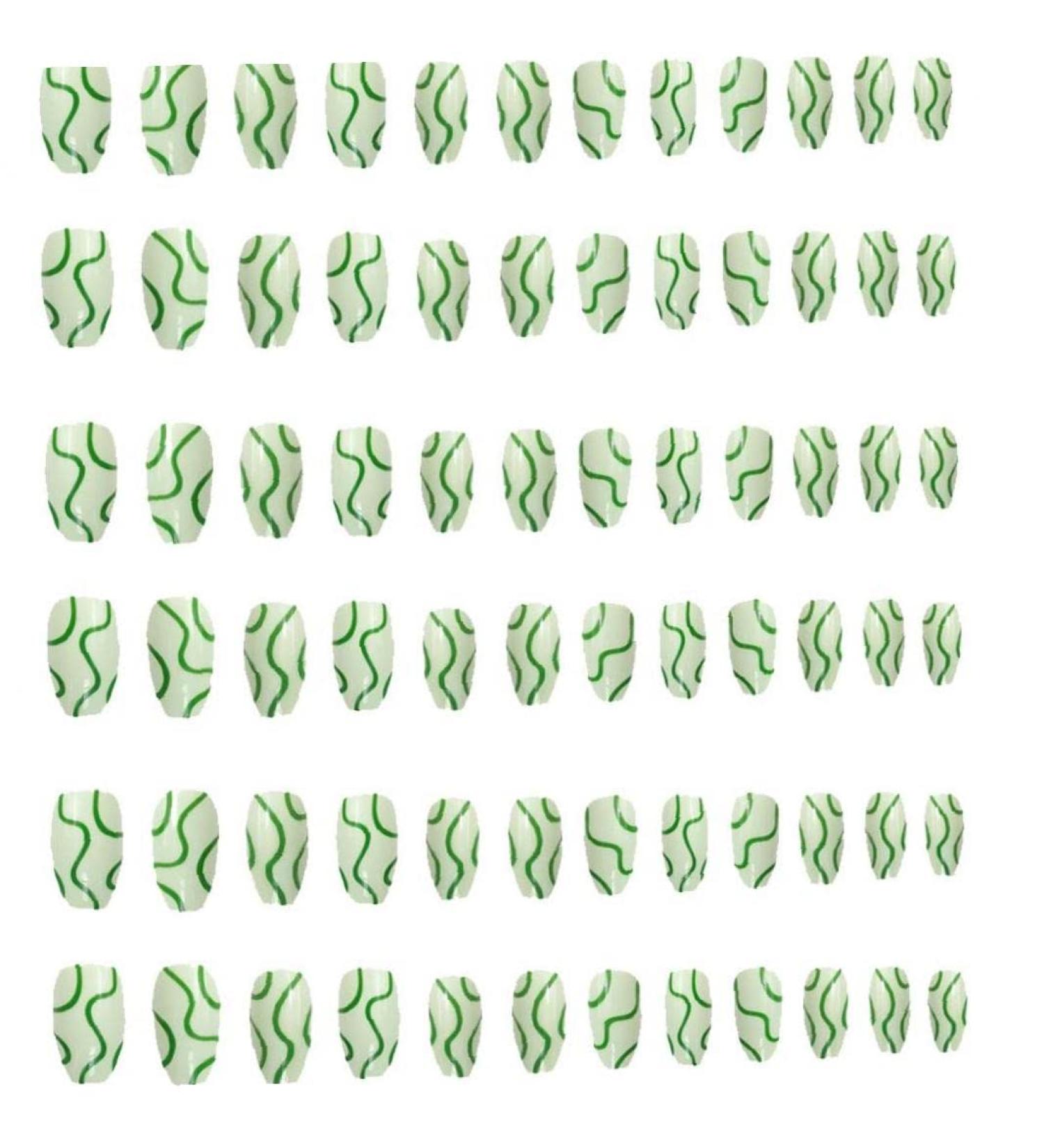 3set Detachable Long Coffin False Nails with Designs Press on Nails Wearable Fake Nail Decor Full Cover Art Tips - Buy Online on SooperMarket.com