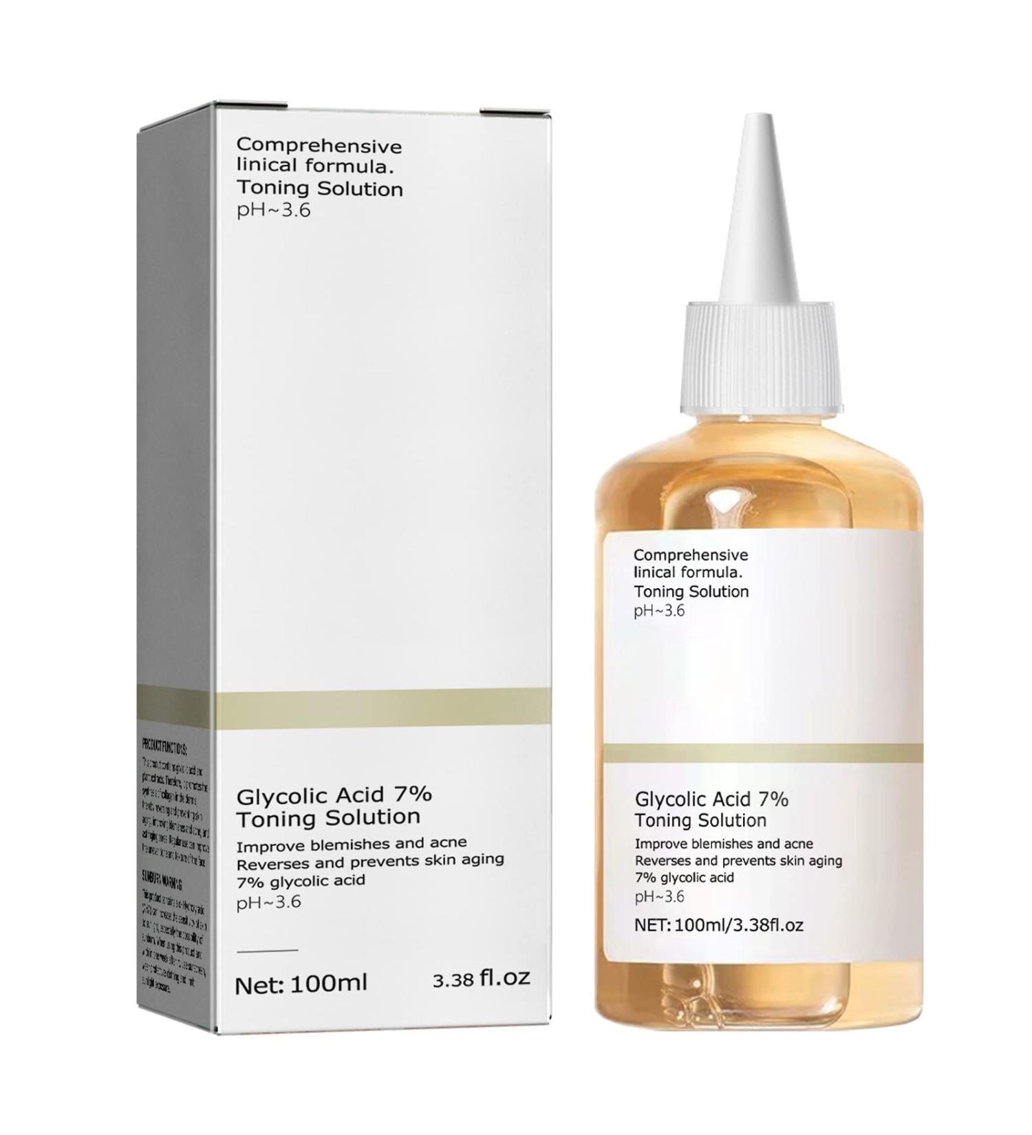 Glycolic Acid 7% Toner - Resurfacing Solution for Blemishes, Acne, and Pores | 100ML - Buy Online on SooperMarket.com