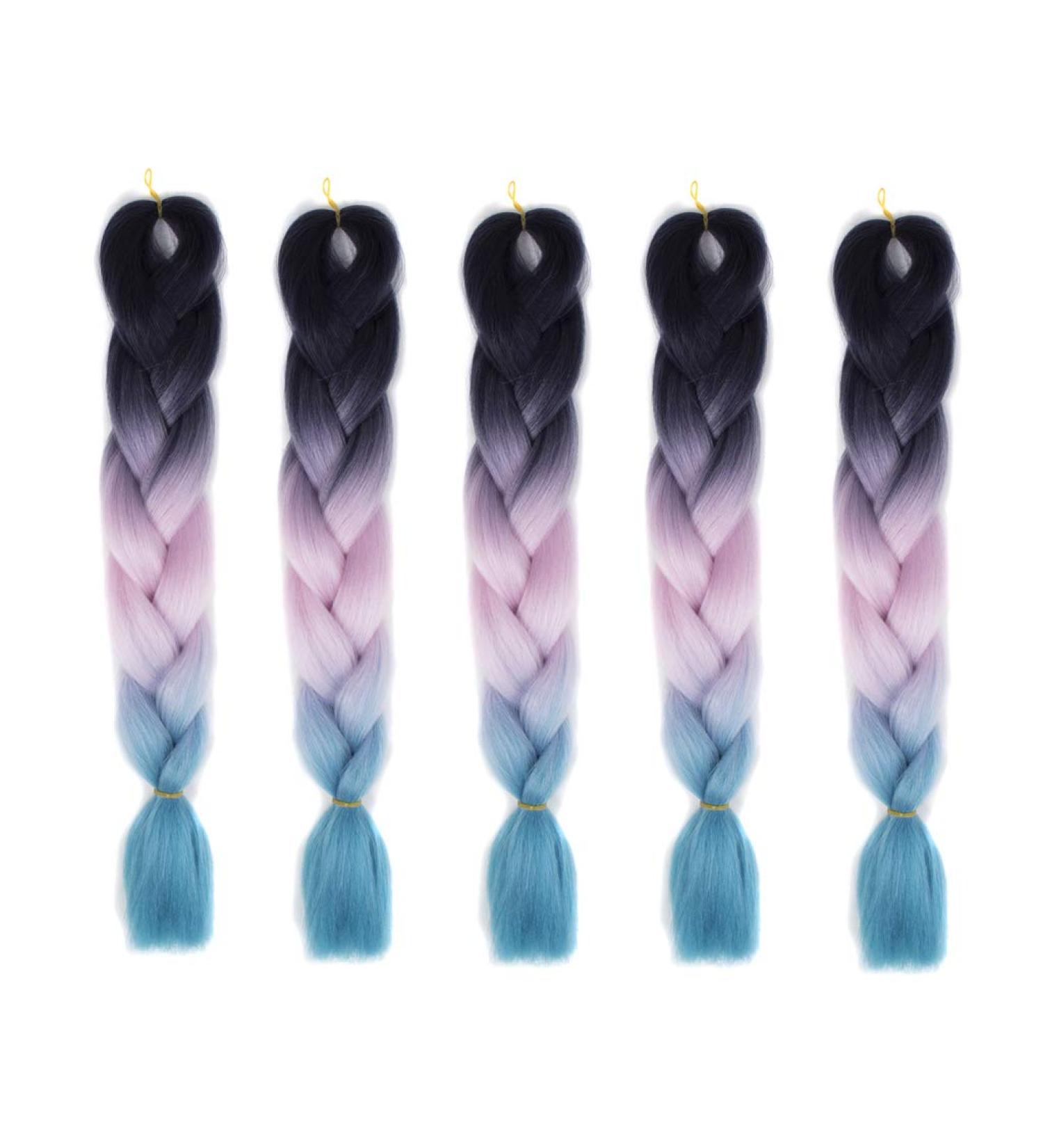 5Pcs Ombre Jumbo Braiding Hair Extensions - 100g Kanekalon Synthetic Fiber for 24Inch Twist Braids - International Shipping Available - Buy Online on SooperMarket.com