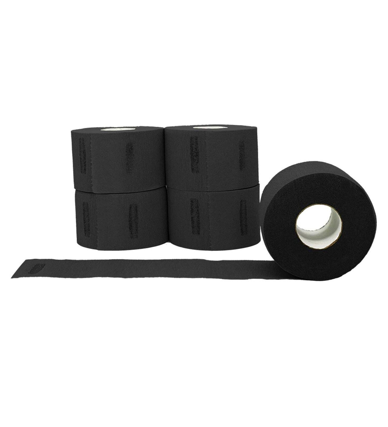 Disposable Level 3 Neck Paper Strips for Barbers - Self-Adhering, Flexible, Pre-Cut - 5 Rolls (100 Each) Black - Hair Stylist Supplies - Buy Online on SooperMarket.com