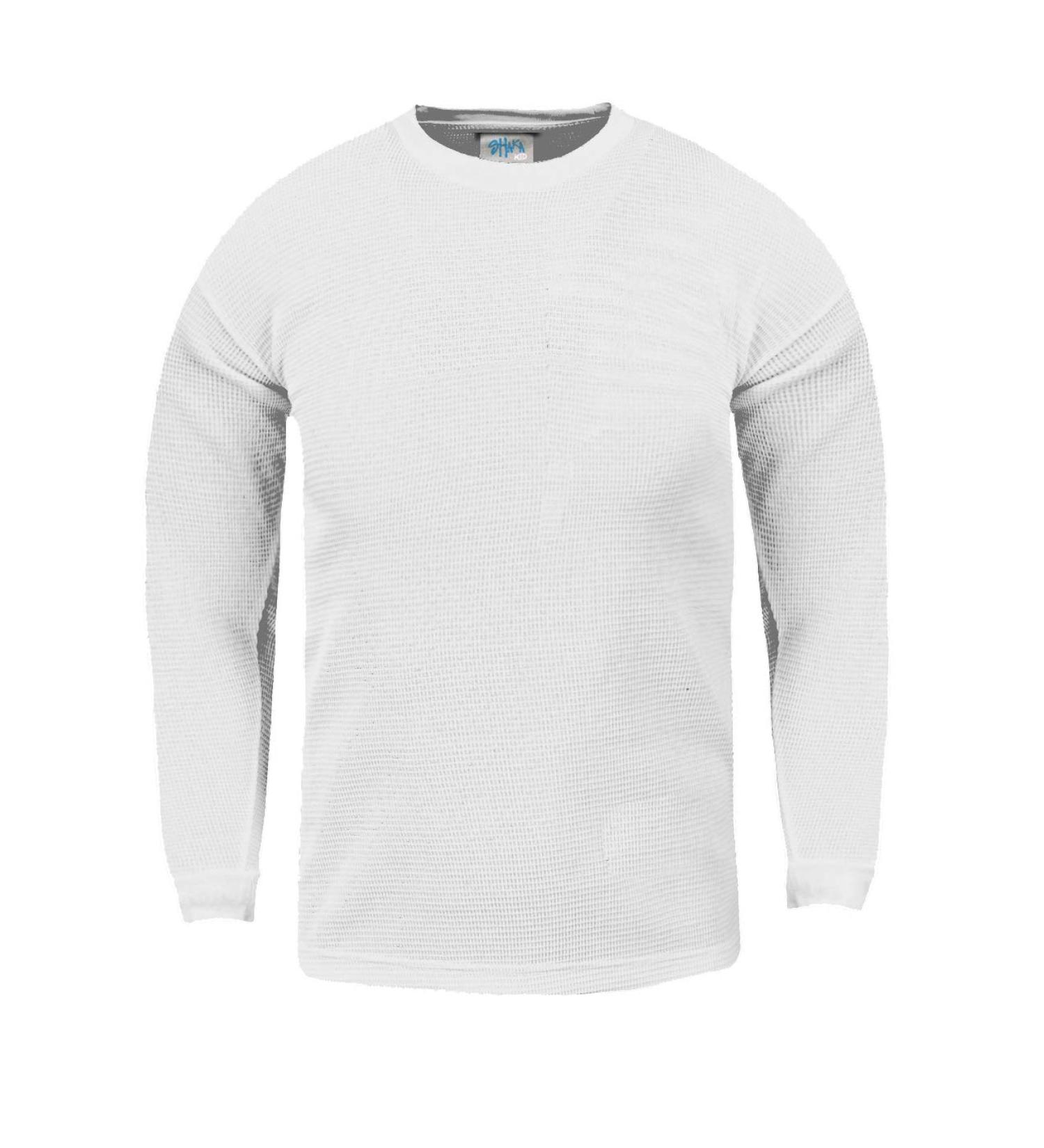 Fitscloth Kids Waffle Thermal Knit Sweater Pullover - Long Sleeve Crewneck Warm Top for Boys & Girls - XXS-XL - White - Buy Online on SooperMarket.com