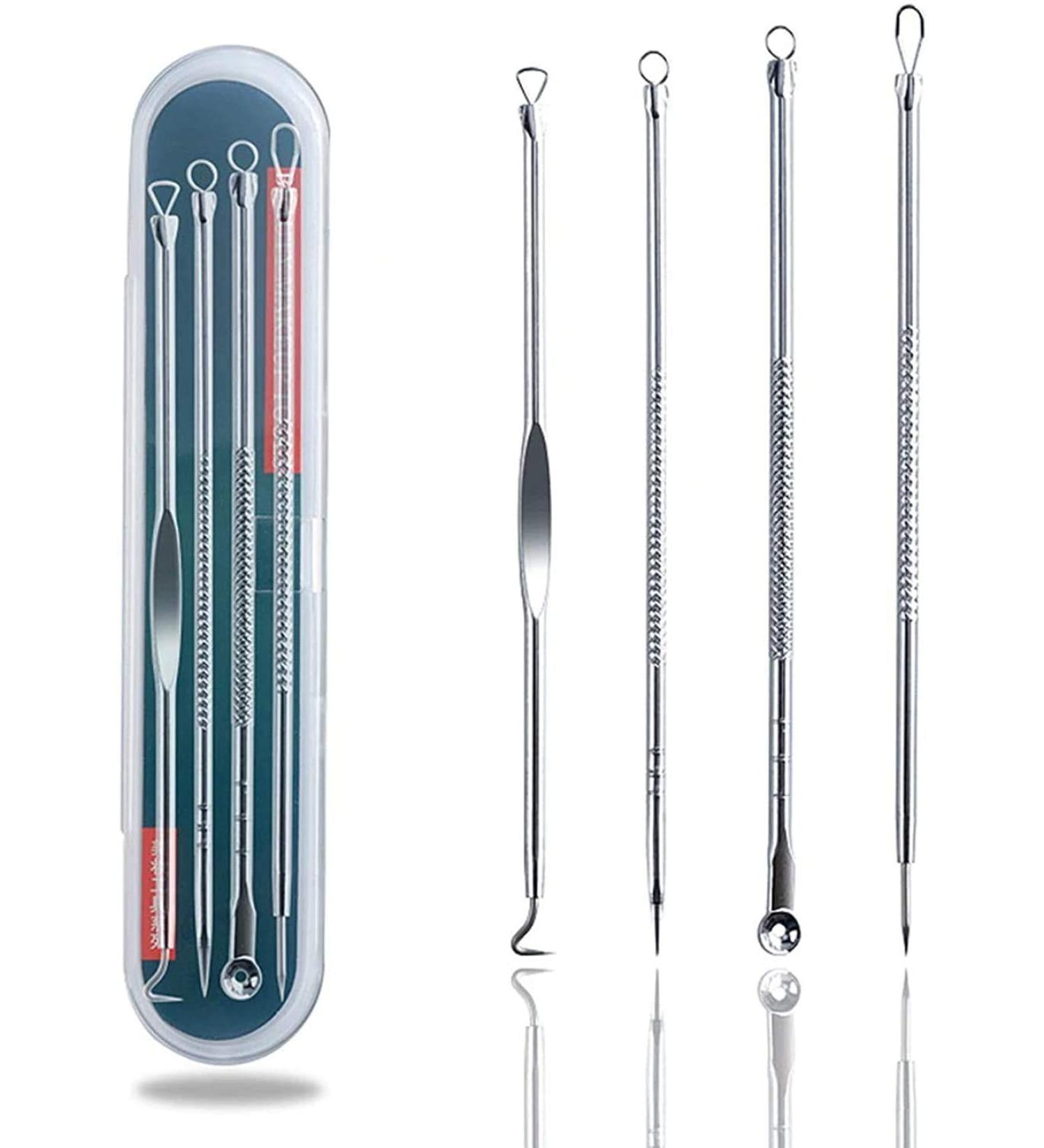 4PCS Blackhead Remover Tool Set for Acne, Comedone, Pimples, Spot, and Zit Extraction - Buy Online on SooperMarket.com