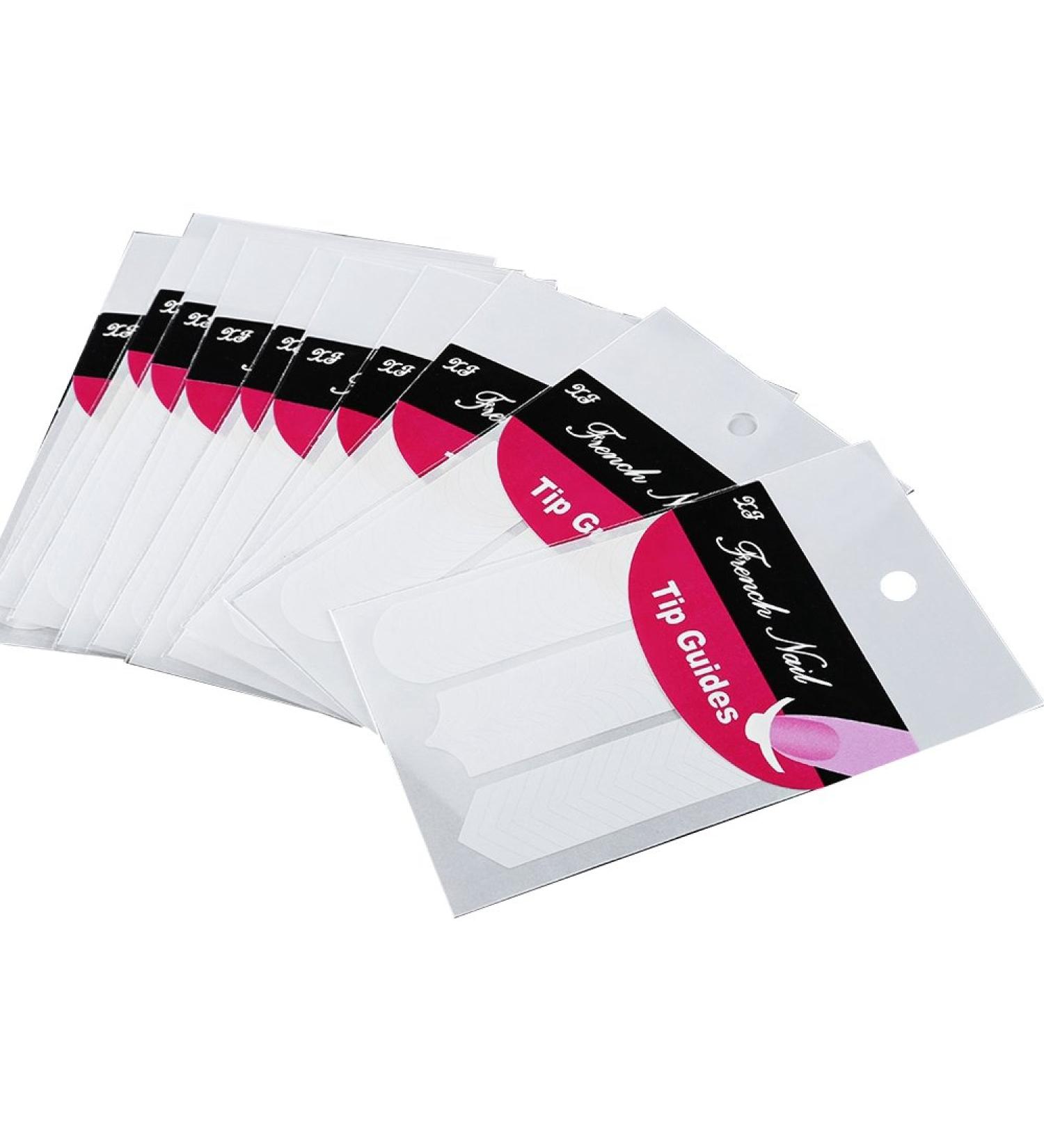 10Pcs Nail Art Designs French Chevron & Teardrop Nail Tip Guides Stickers - Buy Online on SooperMarket.com