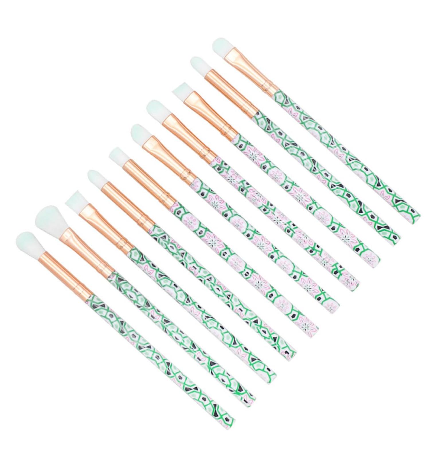 Housoutil 10pcs Green Supplies Hair Handle Beauty Eye Plastic Care Eyeshadow Cosmetic Makeup - Buy Online on SooperMarket.com
