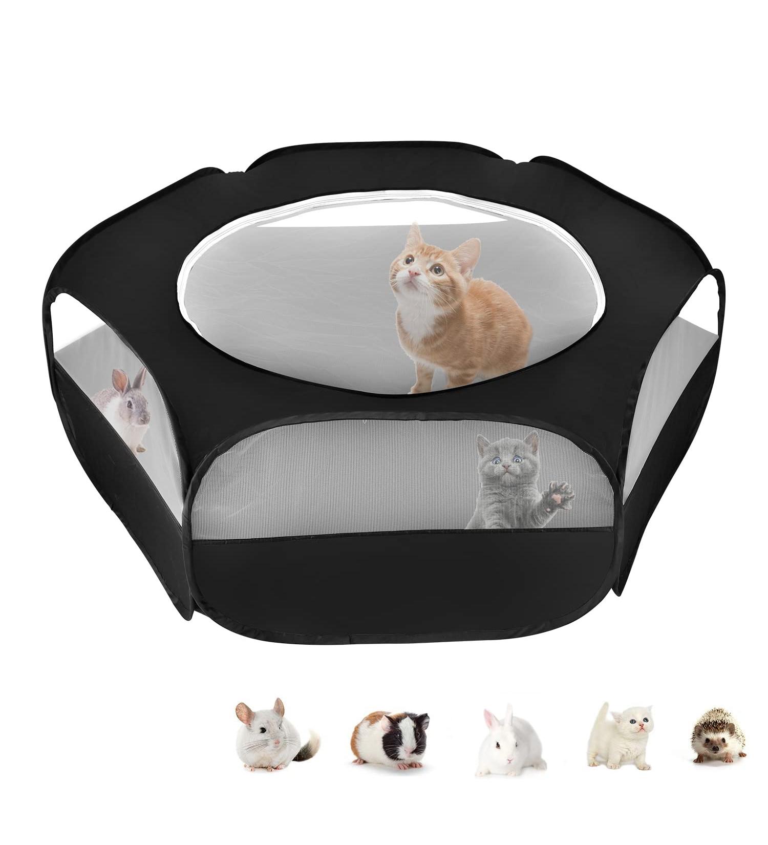 XIRGS Small Animal Playpen with Top Cover - Waterproof Portable Pet Cage Tent for Outdoor Exercise - Ideal for Cats, Rabbits, Hamsters, and More - Buy Online on SooperMarket.com