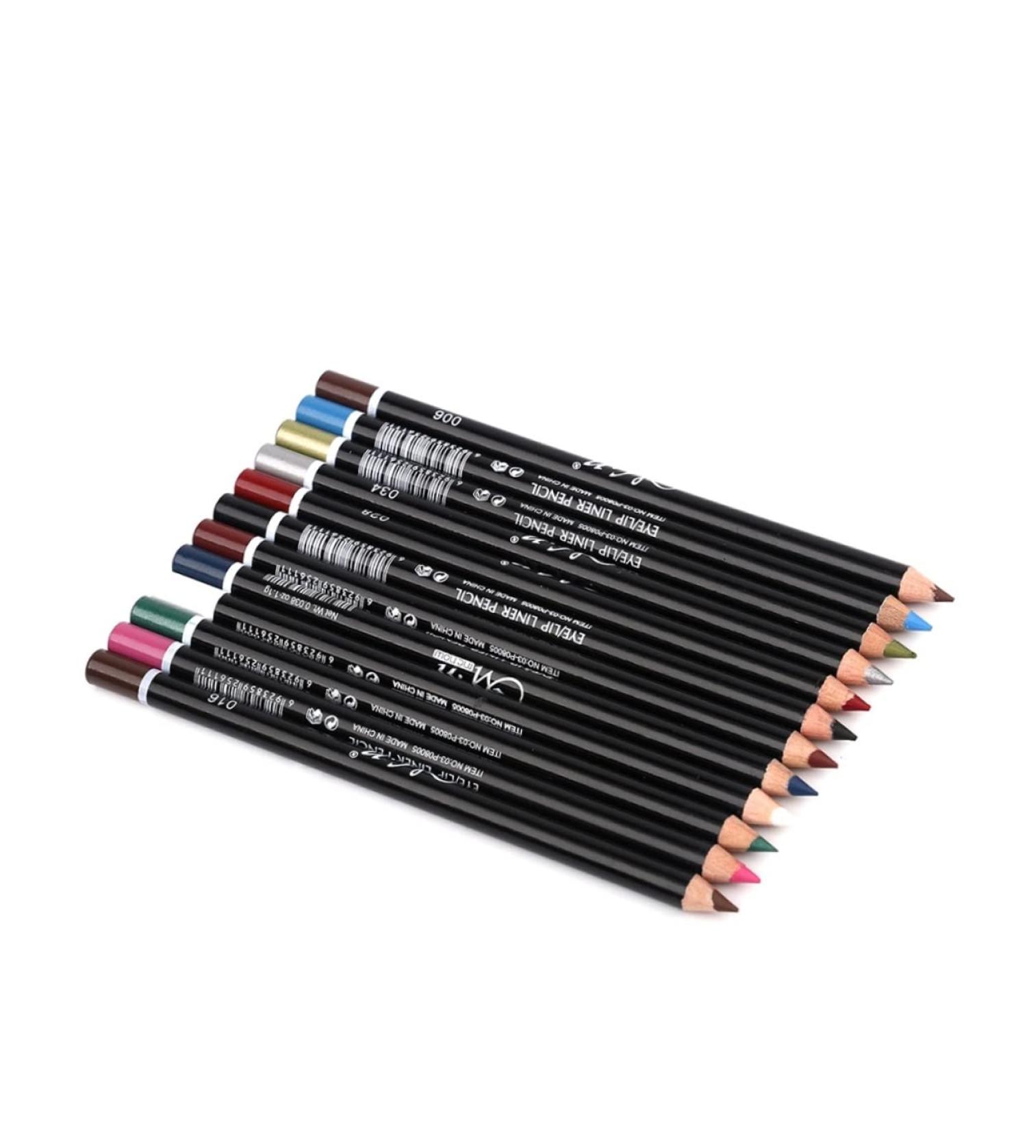 KALLORY Lip Makeup 12 Pcs Colored Eyeliners Eyeliner Pen Makeup Eyeliner Set Lip Line Make up Lip Liner Pencils - Buy Online on SooperMarket.com