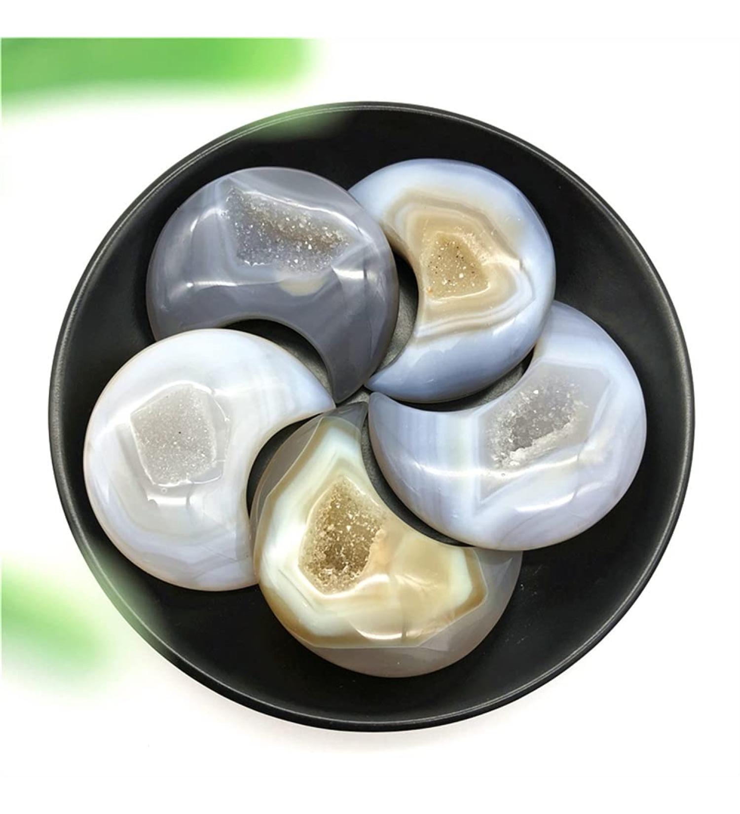 Natural Crystal Rough Natural Agate Geode Moon Shaped Crystal Cluster Half Moon Agate Geode Carved Crystal Stones Reiki Natural Stones and MineralsCrystal dingchi - Buy Online on SooperMarket.com