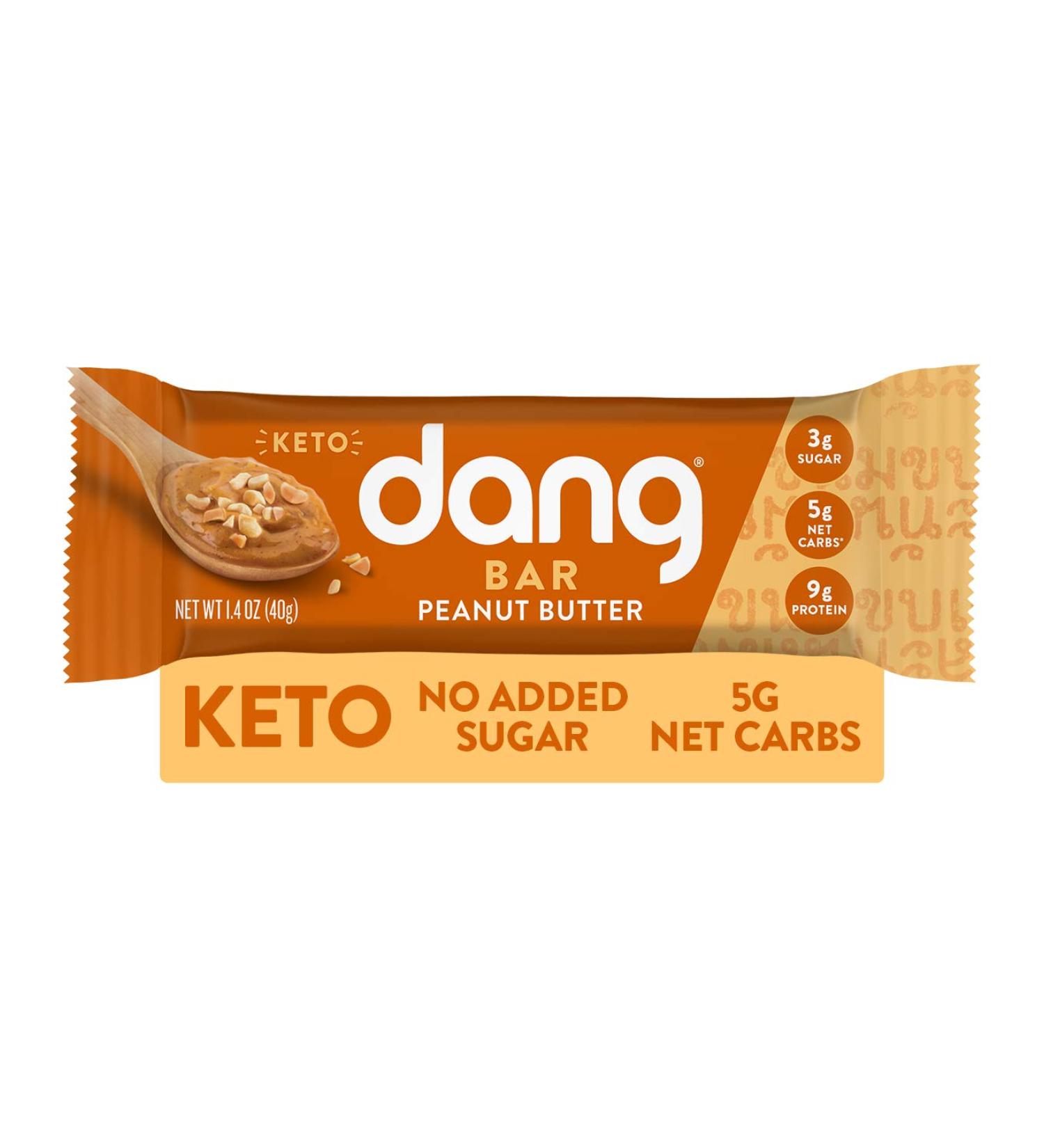 Dang Keto Bar Peanut Butter - 12 Pack (1.4 oz Each) | Low Carb Snack - Buy Online on SooperMarket.com