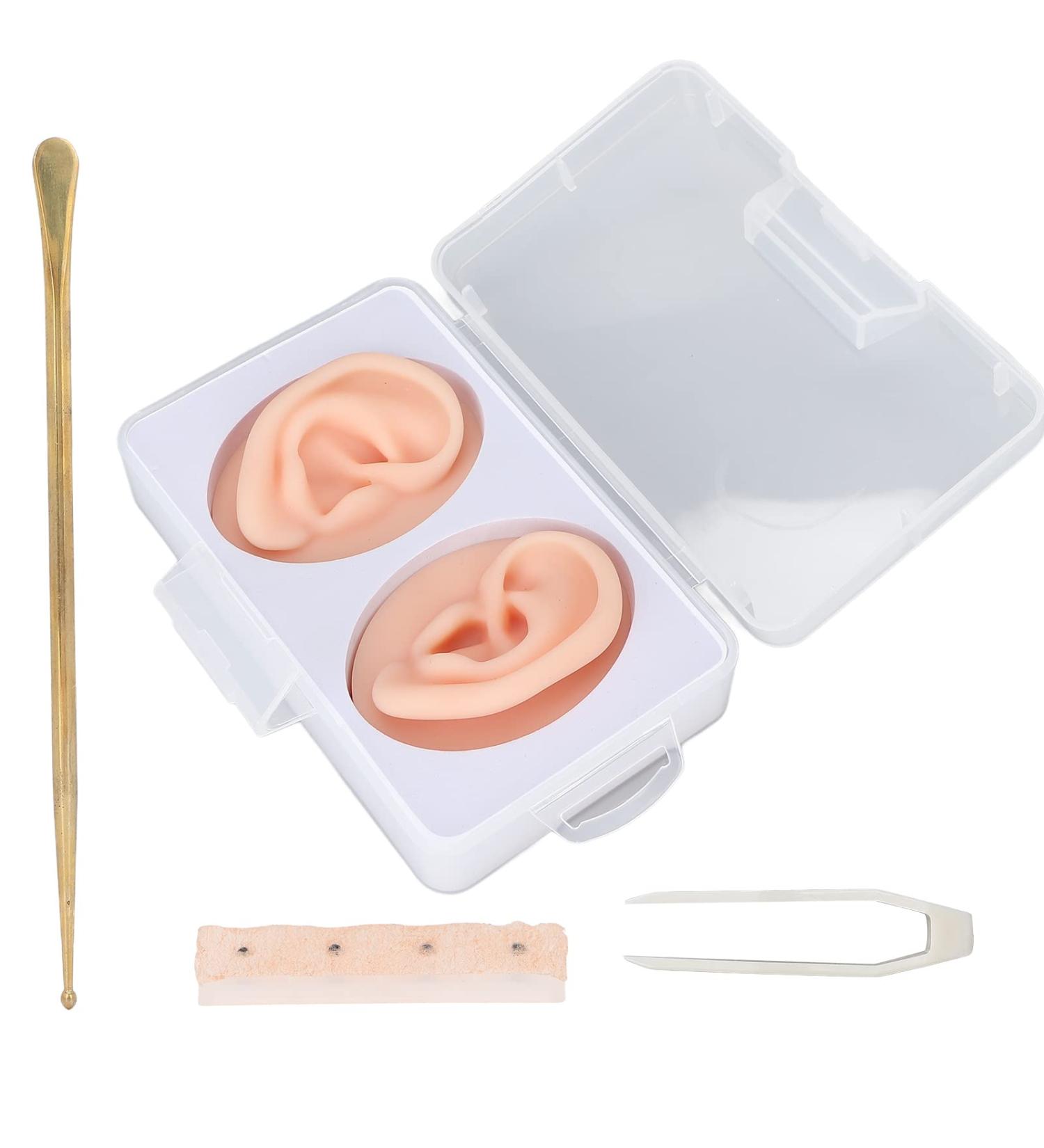PrTECY Facial Reflex Zone Tool Set - Stainless Steel Acupuncture Pen & Ear Model for Pain Relief | Ideal for Piercing Practice & Body Accessories - Buy Online on SooperMarket.com