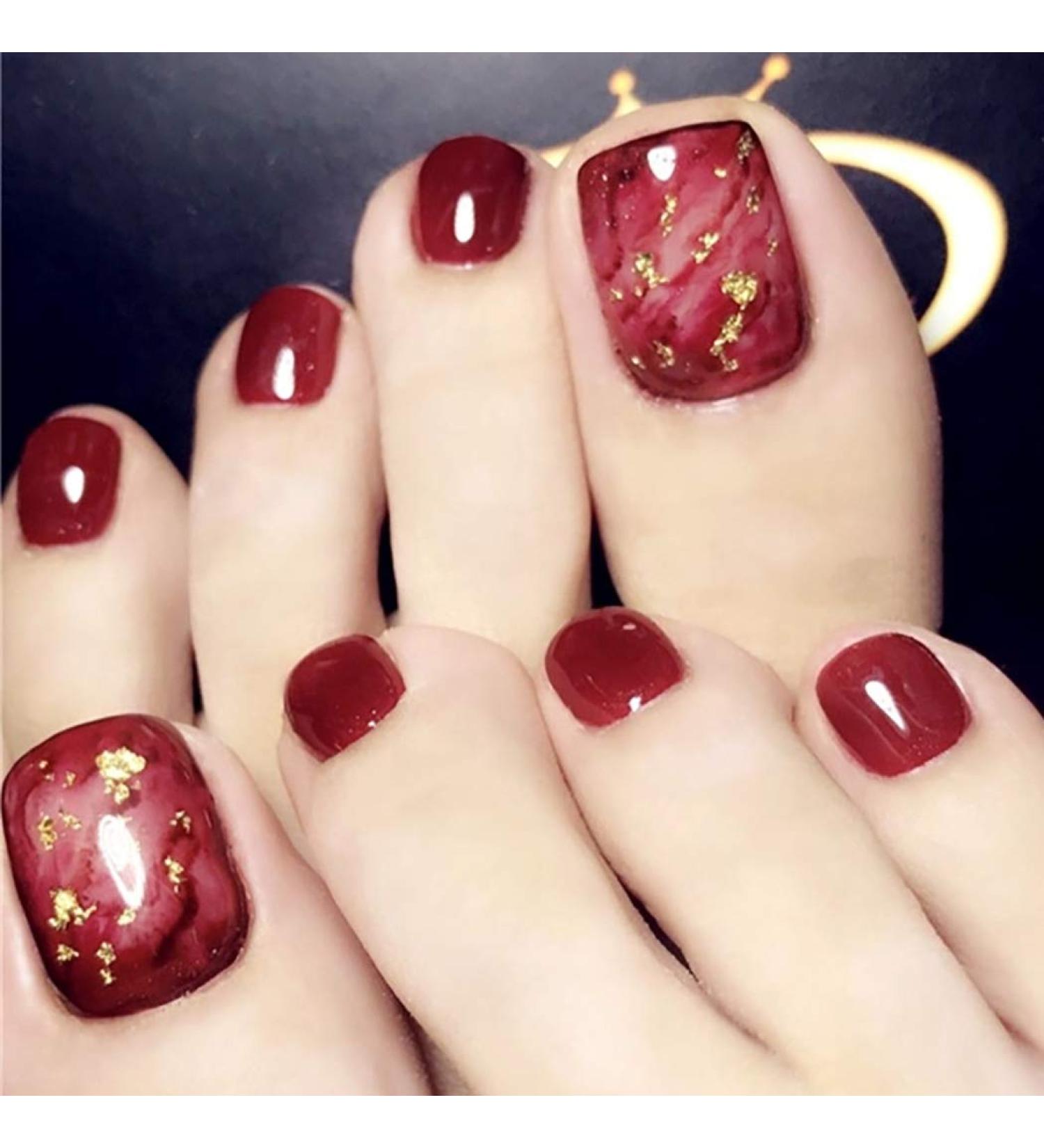 Brishow Artificial Toenails - 24pcs Acrylic Stick-On False Nails for Women & Girls | International Shipping Available - Buy Online on SooperMarket.com