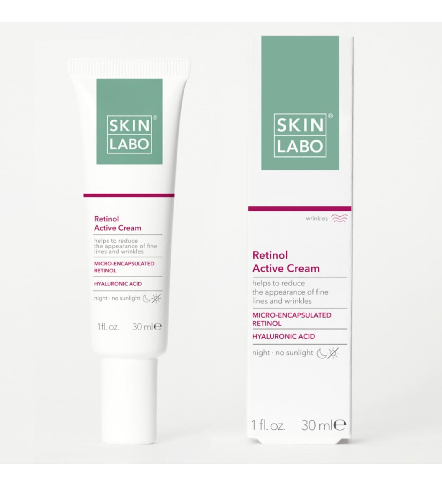 SkinLabo Retinol Active Cream Reduces Irritation and Appearance of Fine Lines Anti-Wrinkle Action with Microencapsulated Retinol Hyaluronic Acid - 30 ml New Version - Buy Online on SooperMarket.com