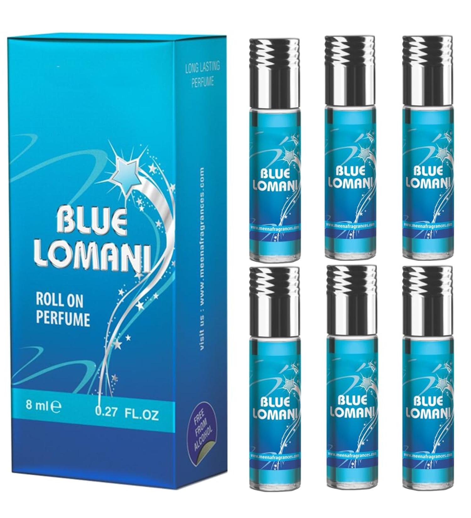 BlueQueen Fragrances Blue Lomani Roll On Perfume Attar Alcohol Free Long Lasting Perfume for Women and Men | Hypoallergenic Travel Size - 8Ml - Pack of 6 - Buy Online on SooperMarket.com