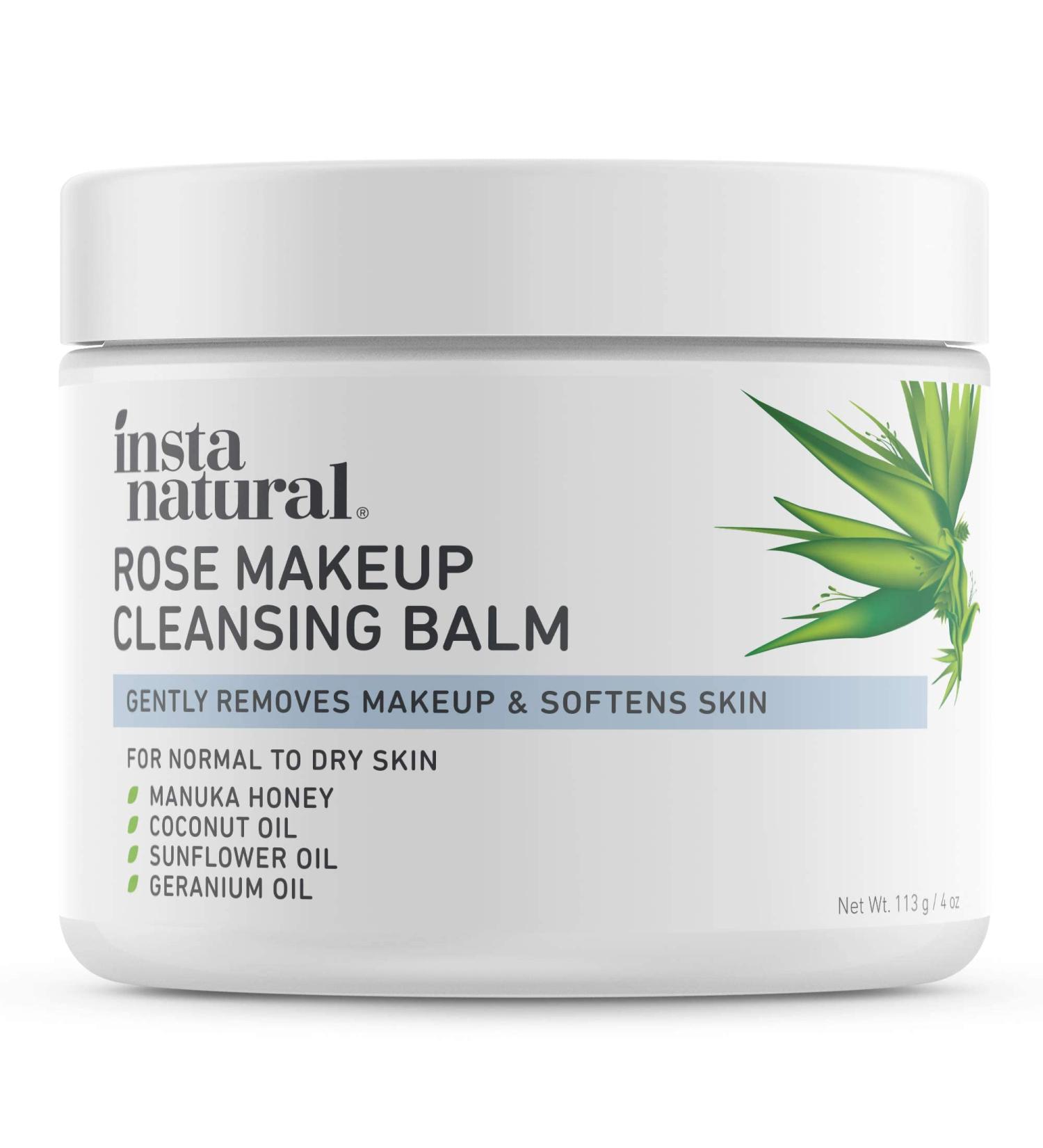 InstaNatural Rose Makeup Cleansing Balm - Hydrating 4 oz | Gentle Makeup Remover - Buy Online on SooperMarket.com